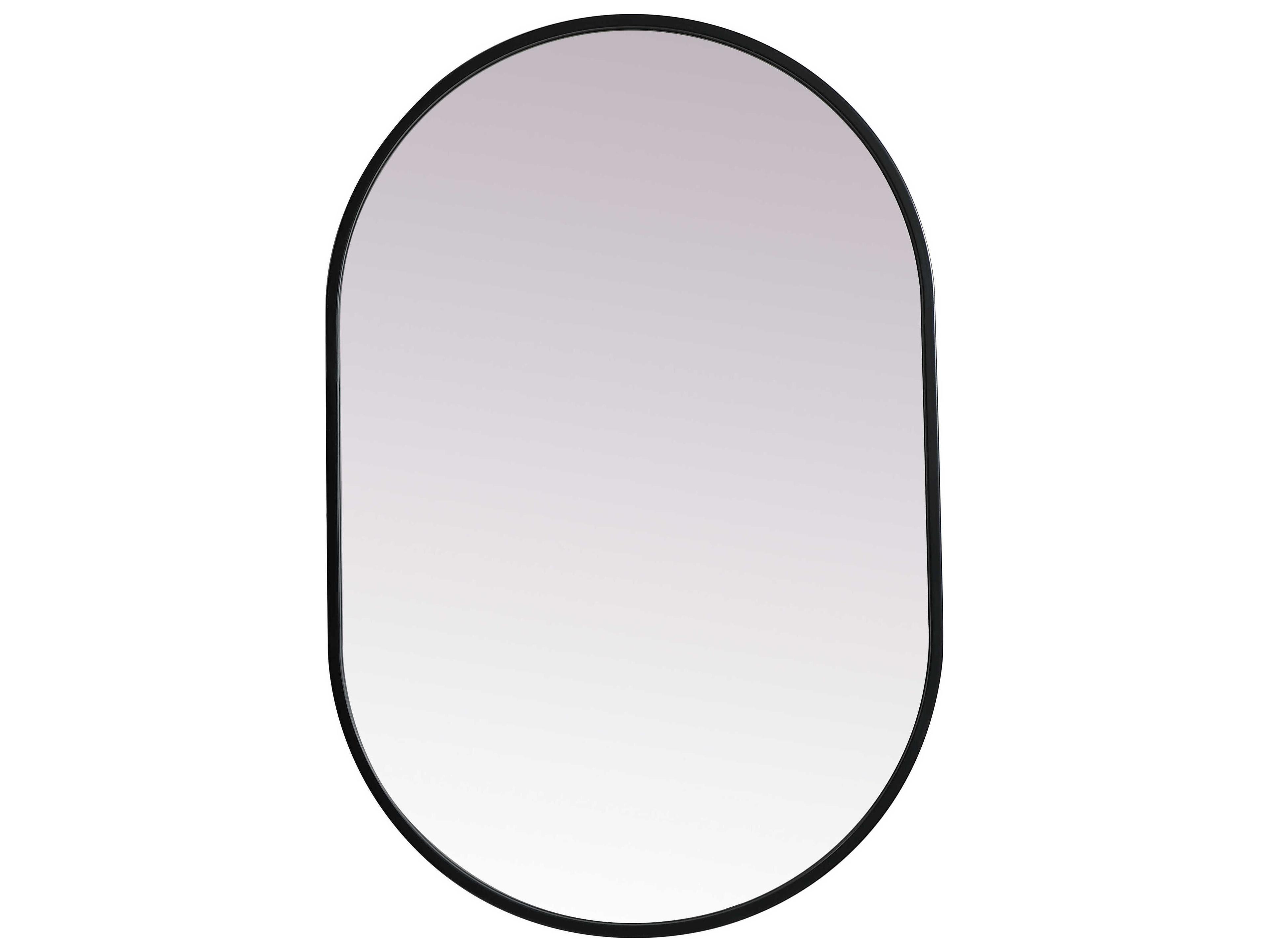 Elegant Lighting Asha Black Oval Wall Mirror