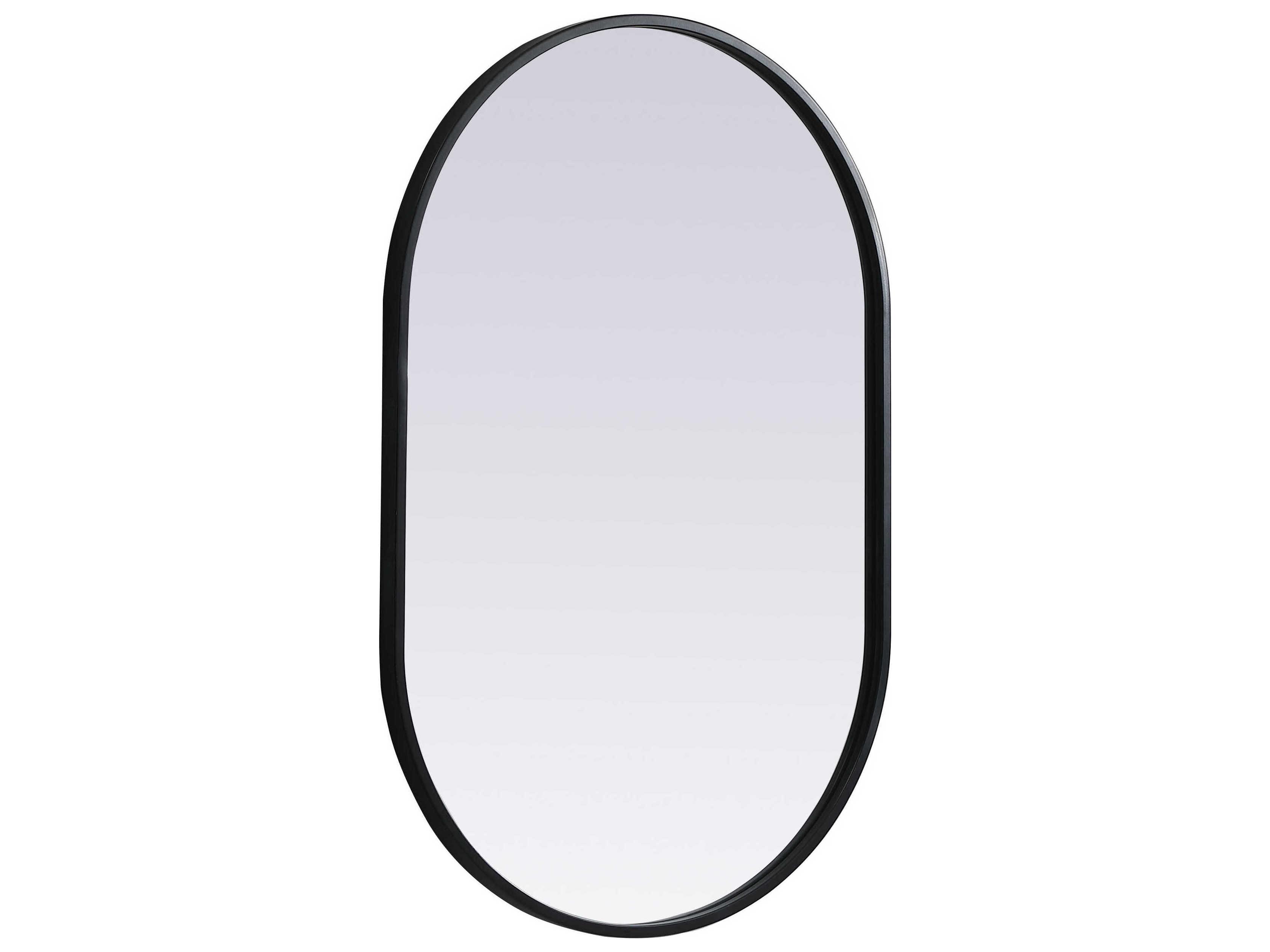 Elegant Lighting Asha Black Oval Wall Mirror