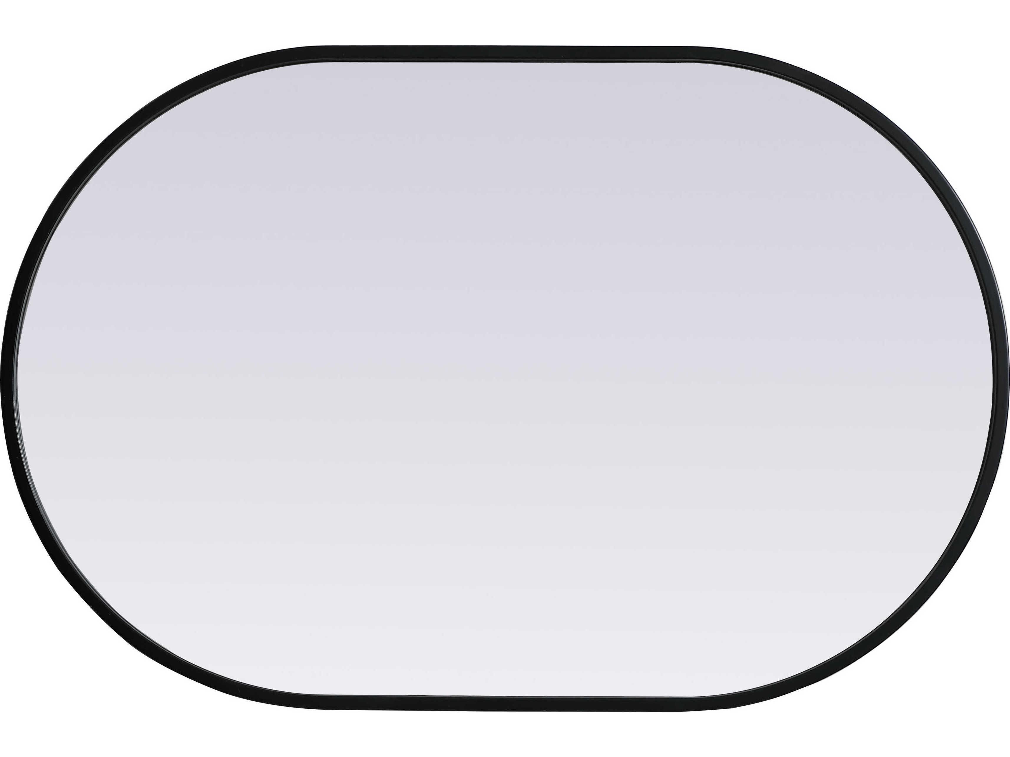 Elegant Lighting Asha Black Oval Wall Mirror