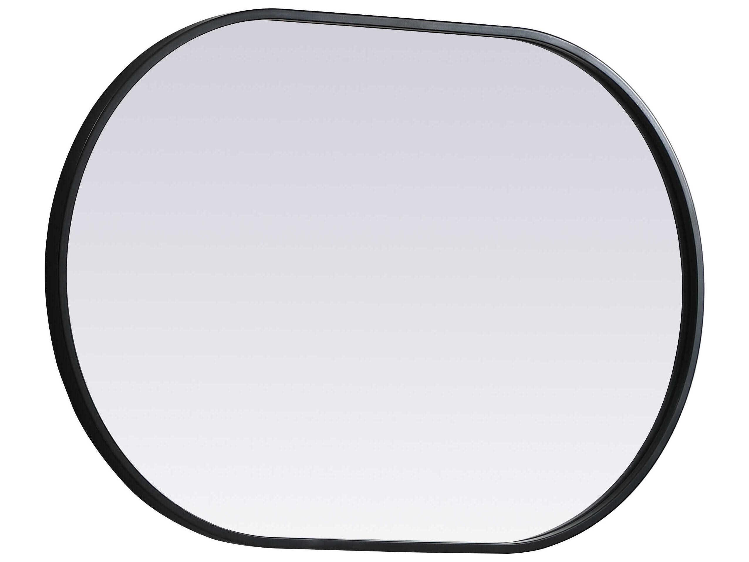 Elegant Lighting Asha Black Oval Wall Mirror