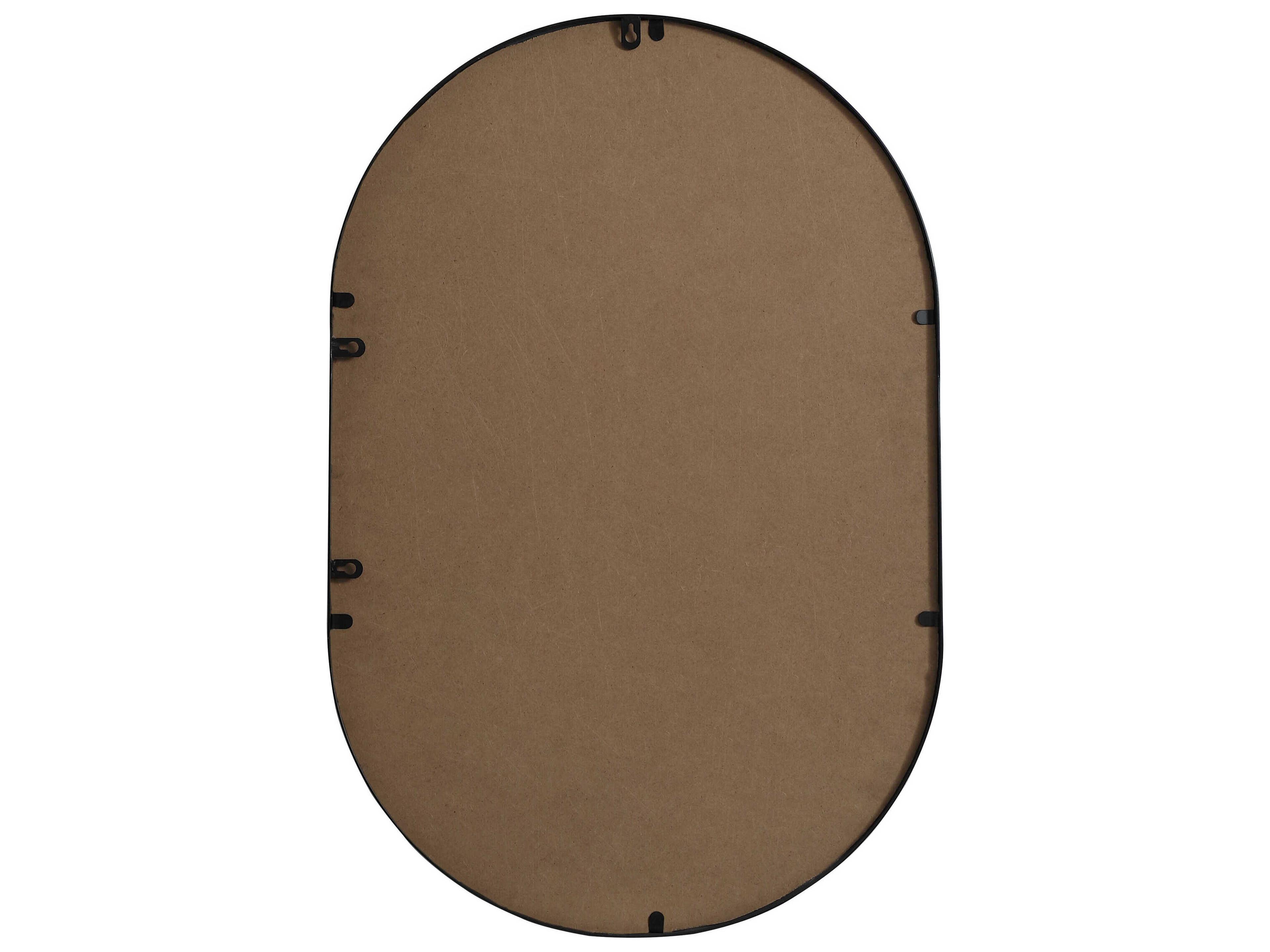 Elegant Lighting Asha Black Oval Wall Mirror