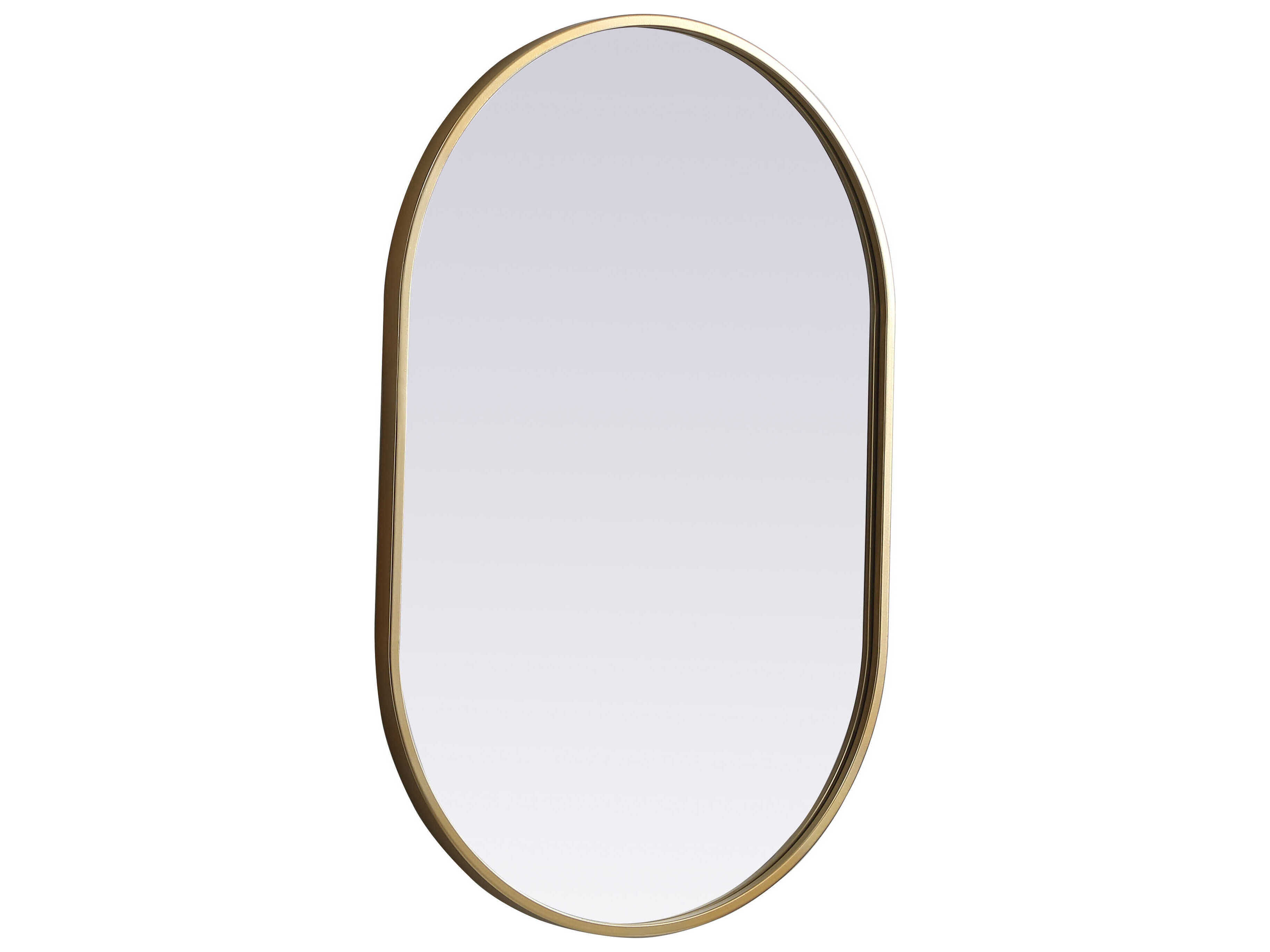 Elegant Lighting Asha Brass Oval Wall Mirror
