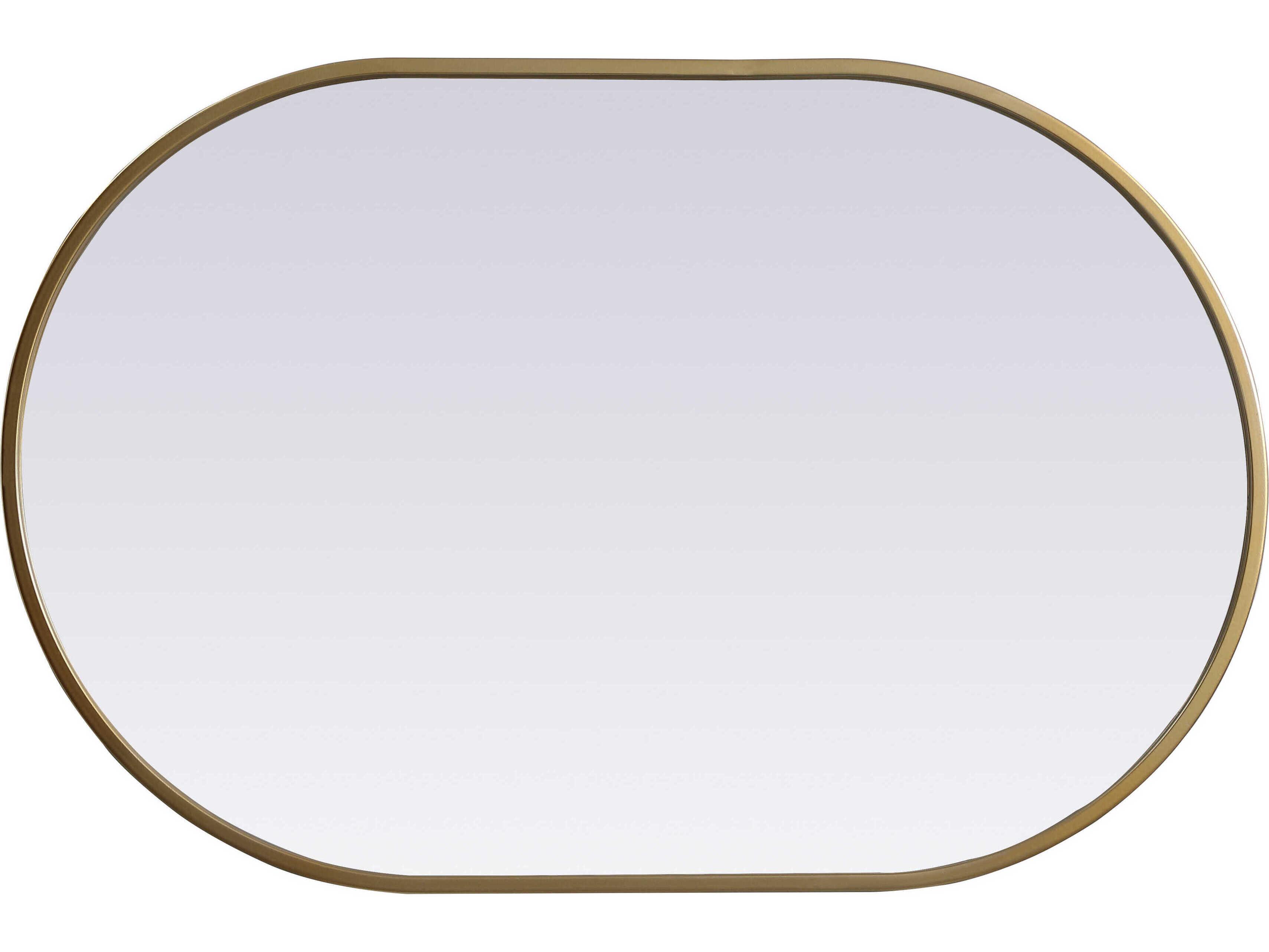 Elegant Lighting Asha Brass Oval Wall Mirror