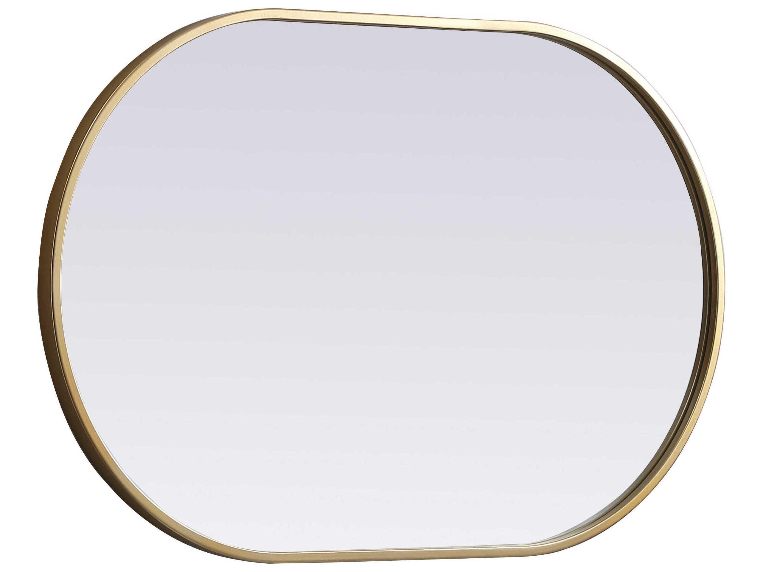 Elegant Lighting Asha Brass Oval Wall Mirror
