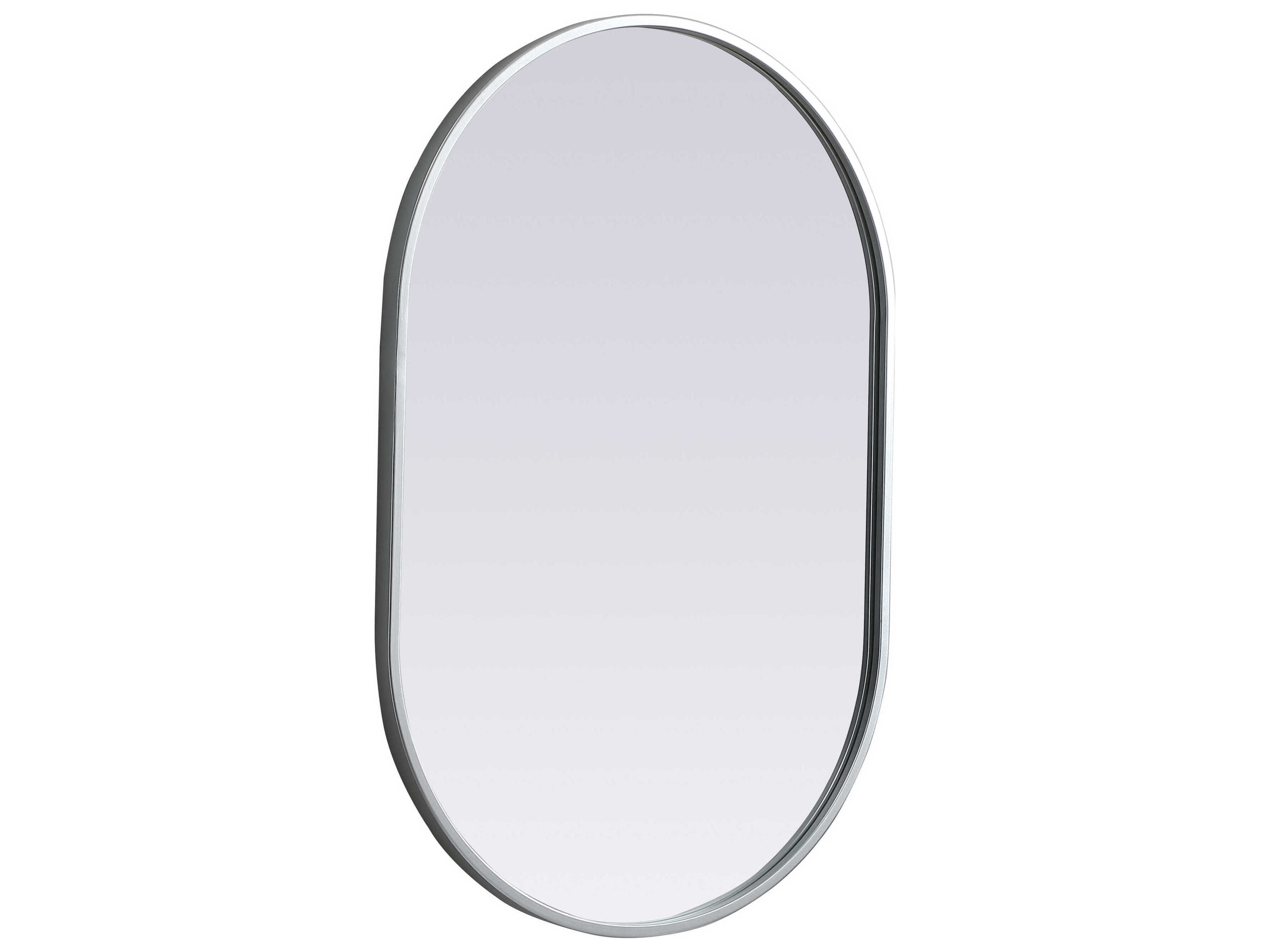 Elegant Lighting Asha Silver Oval Wall Mirror
