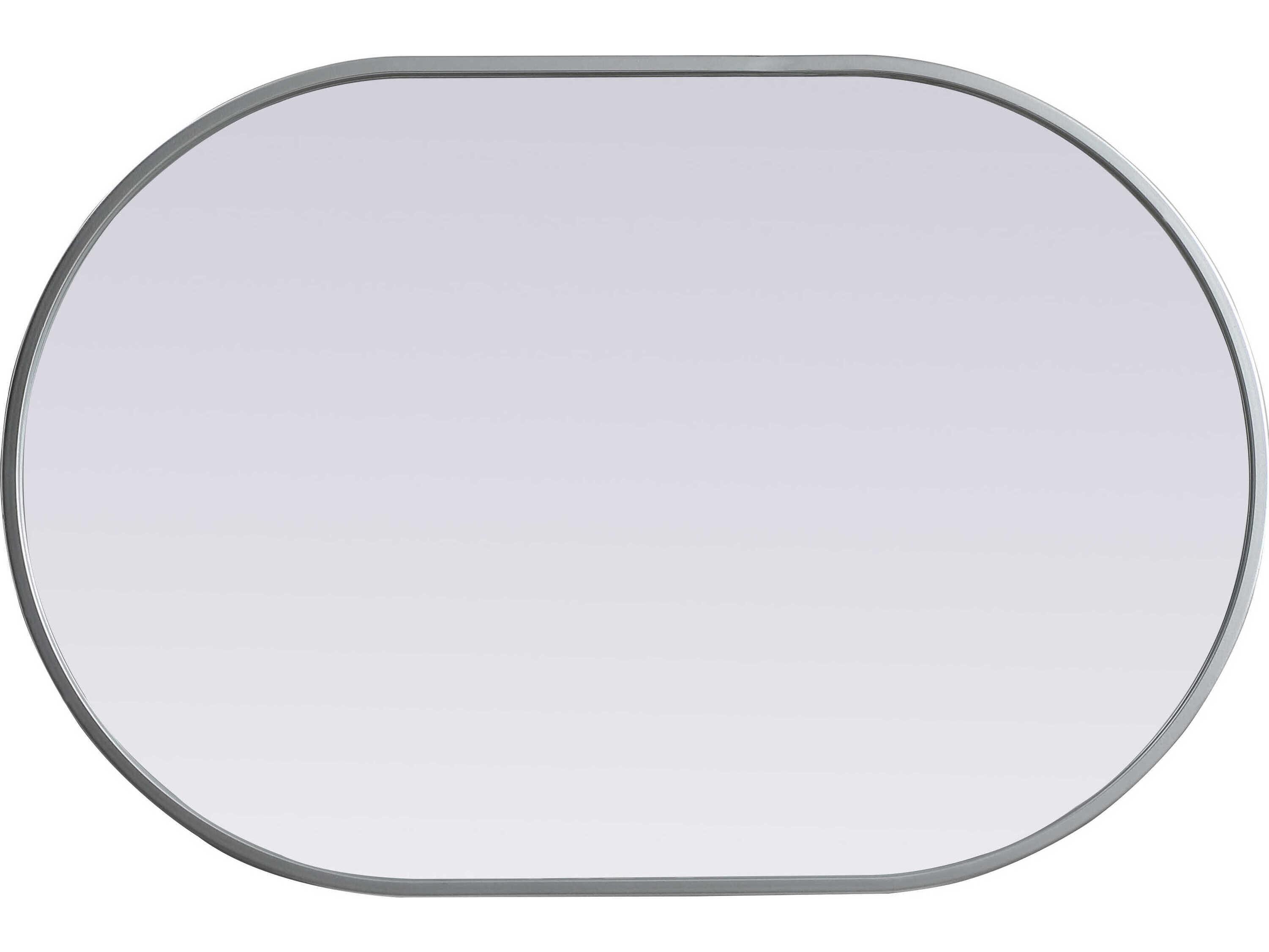 Elegant Lighting Asha Silver Oval Wall Mirror