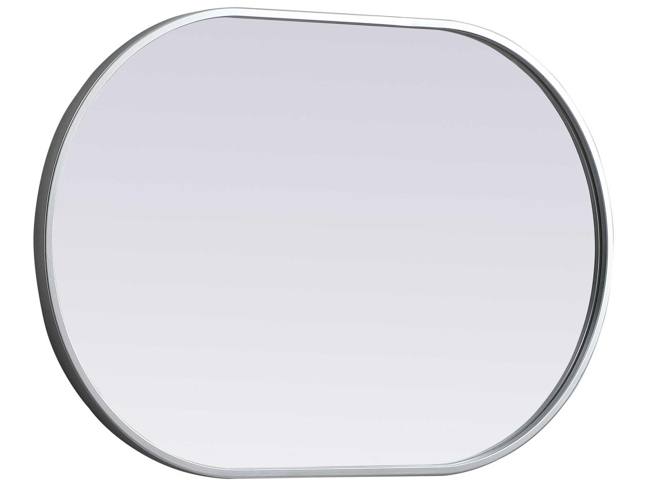 Elegant Lighting Asha Silver Oval Wall Mirror