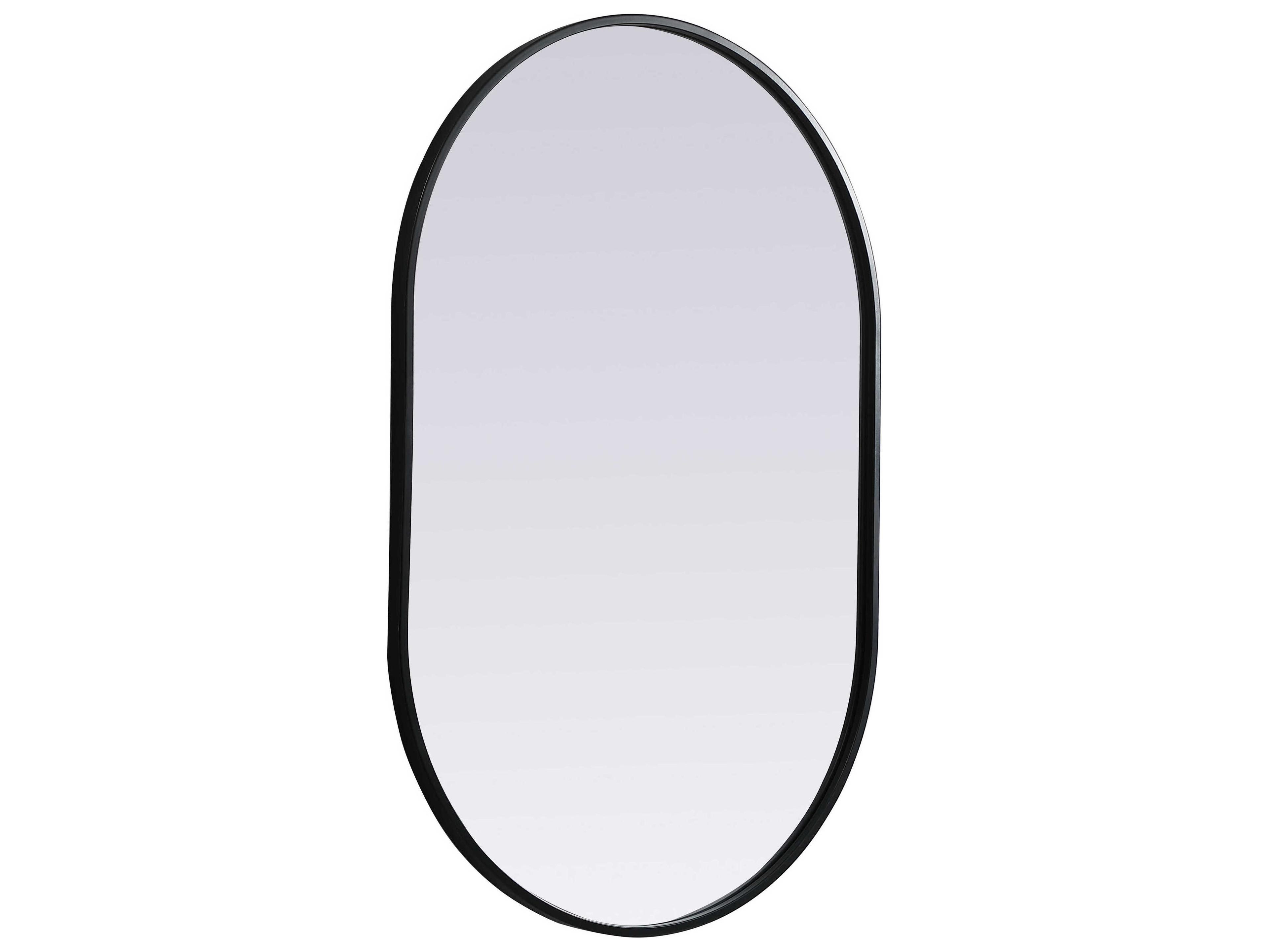 Elegant Lighting Asha Black Oval Wall Mirror