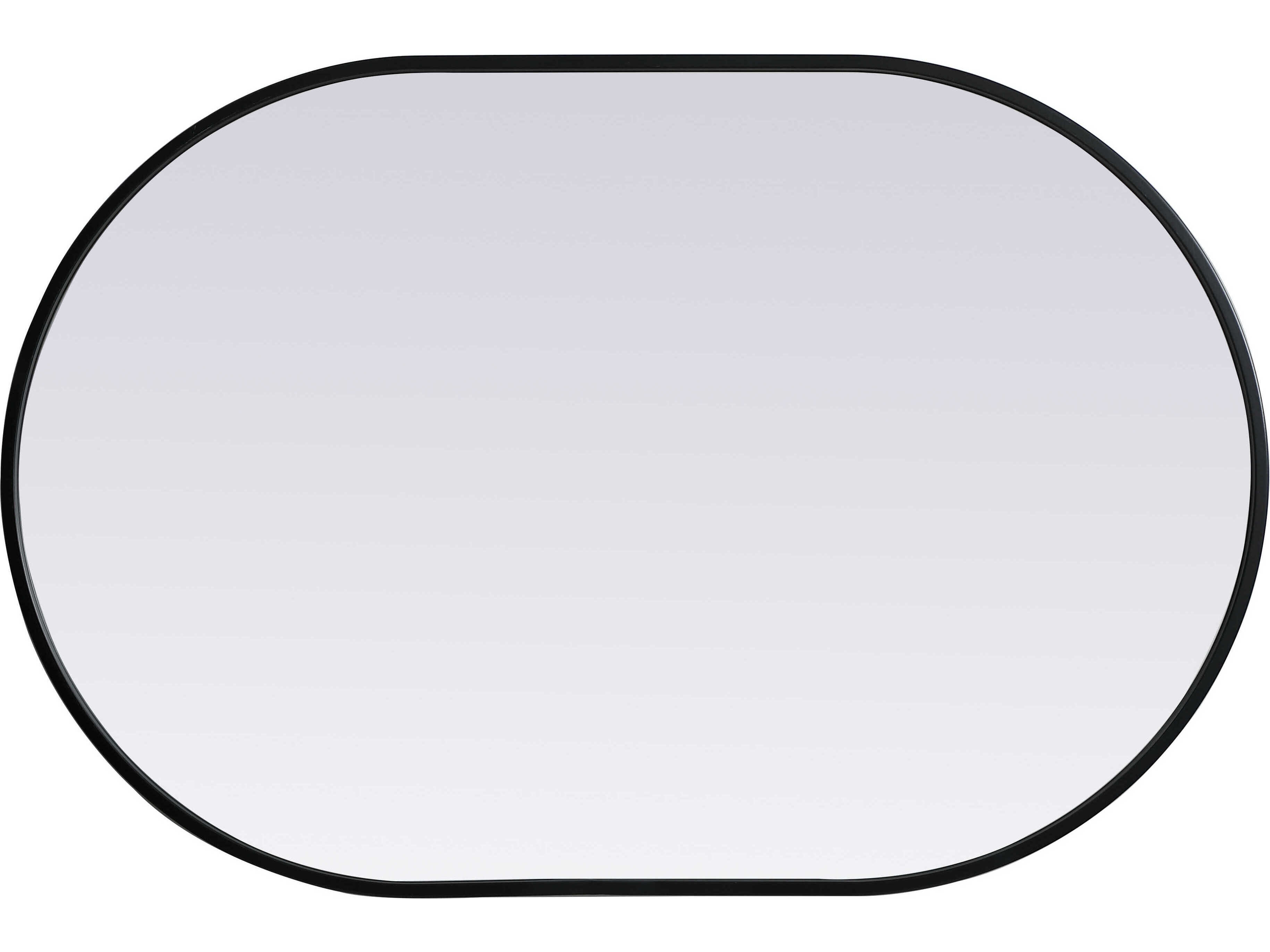 Elegant Lighting Asha Black Oval Wall Mirror