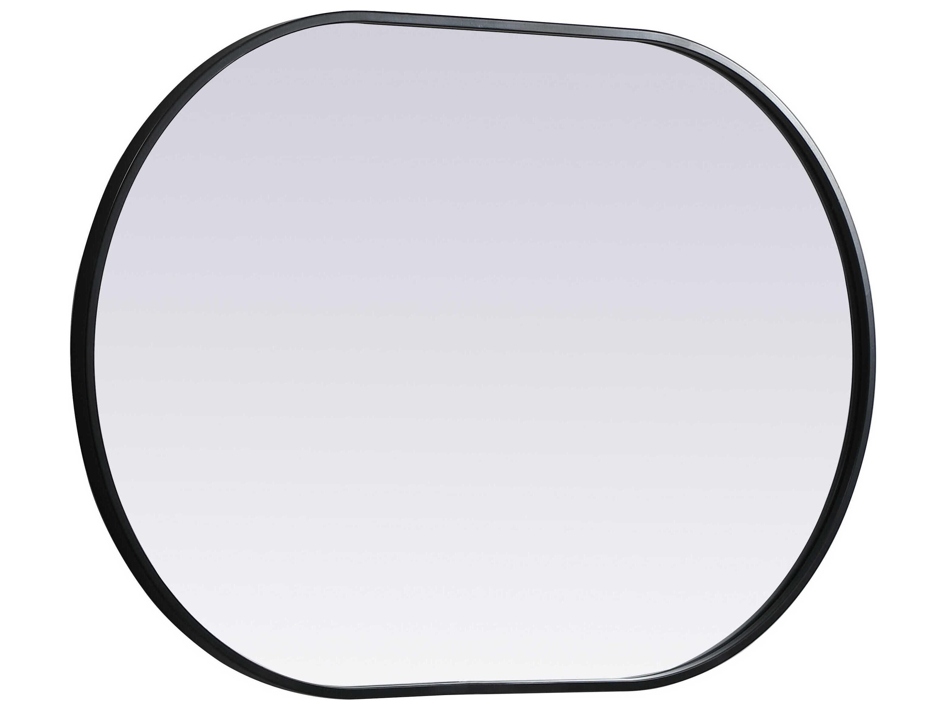 Elegant Lighting Asha Black Oval Wall Mirror