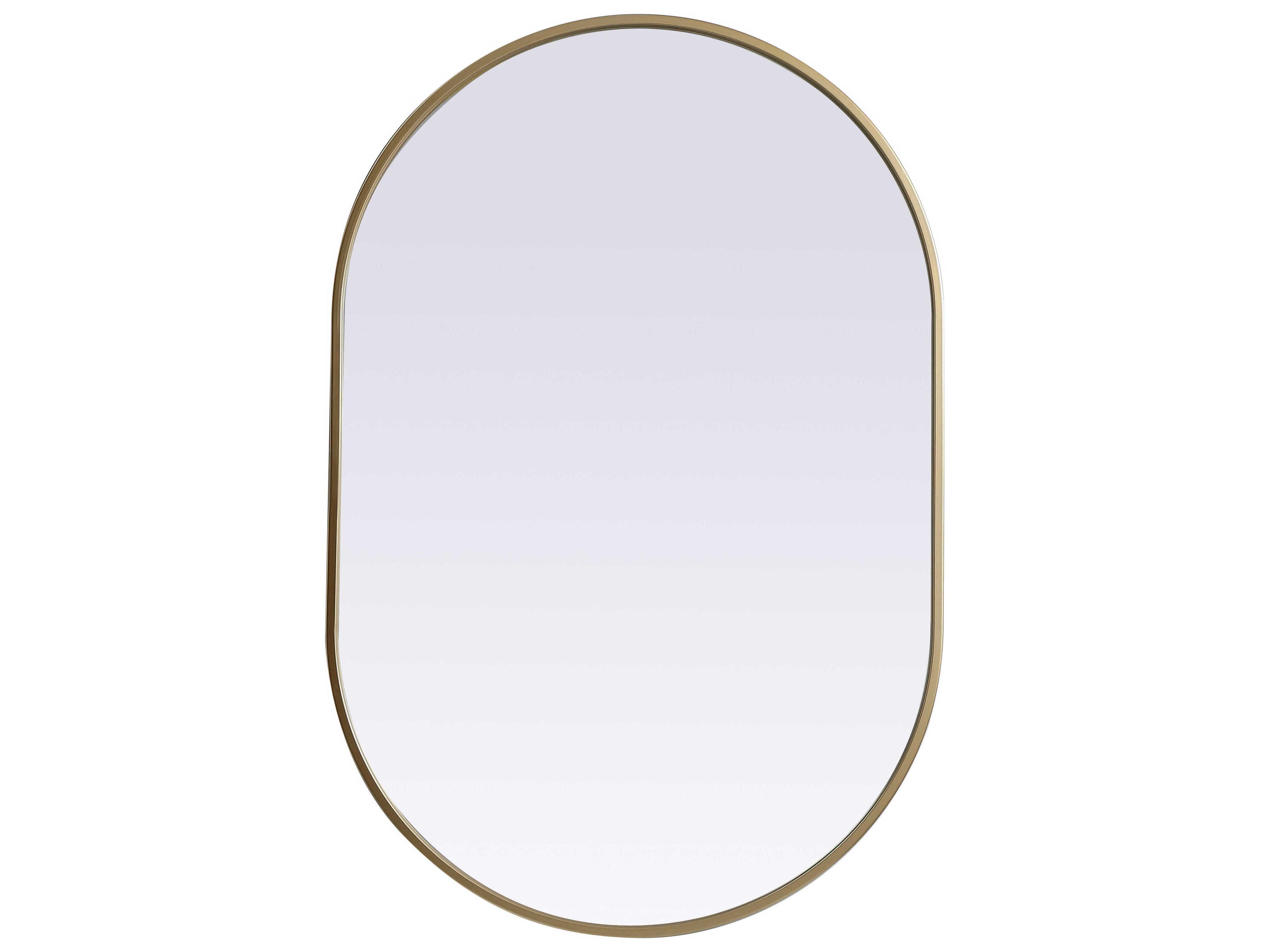 Elegant Lighting Asha Brass Oval Wall Mirror
