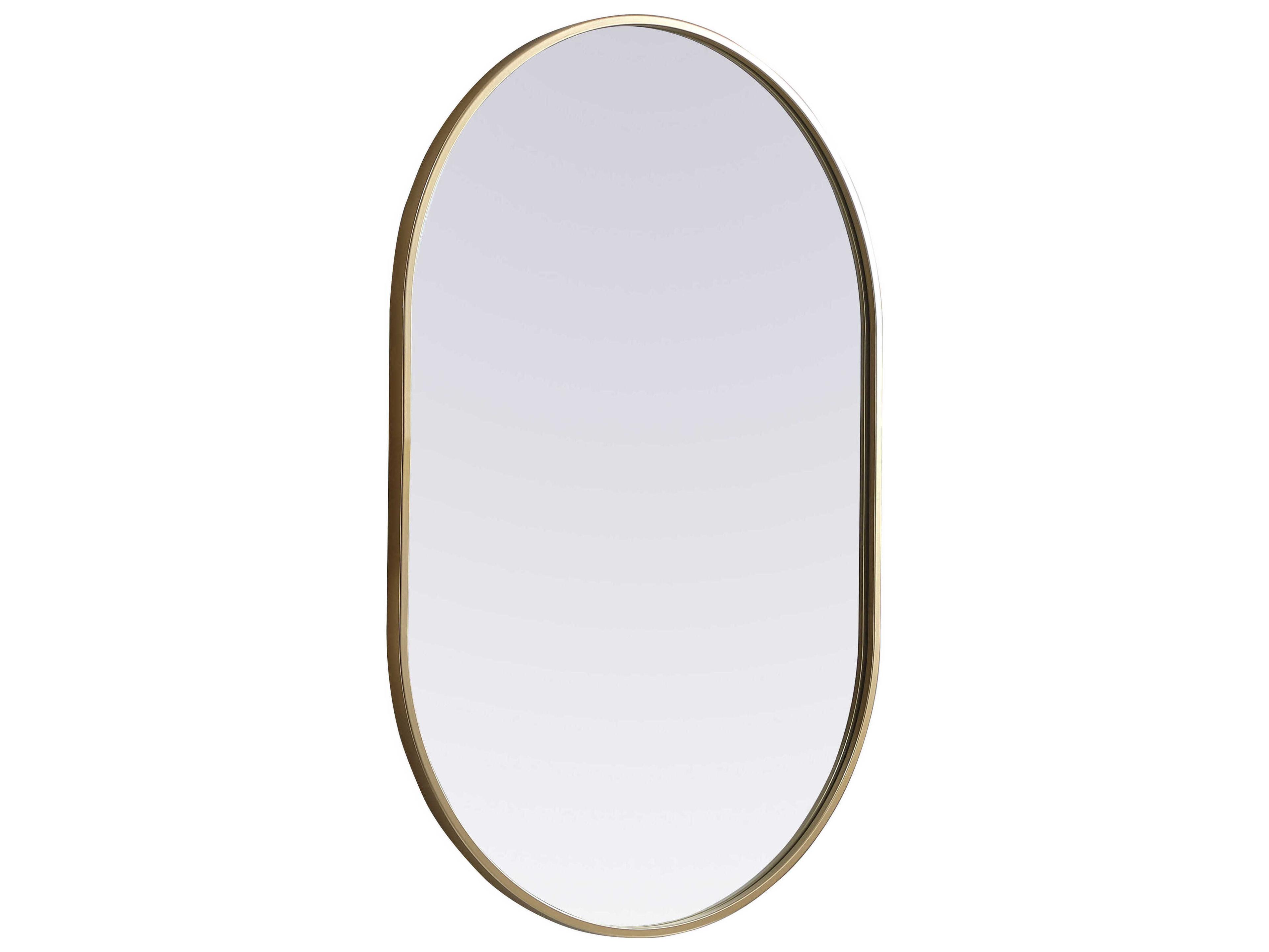 Elegant Lighting Asha Brass Oval Wall Mirror
