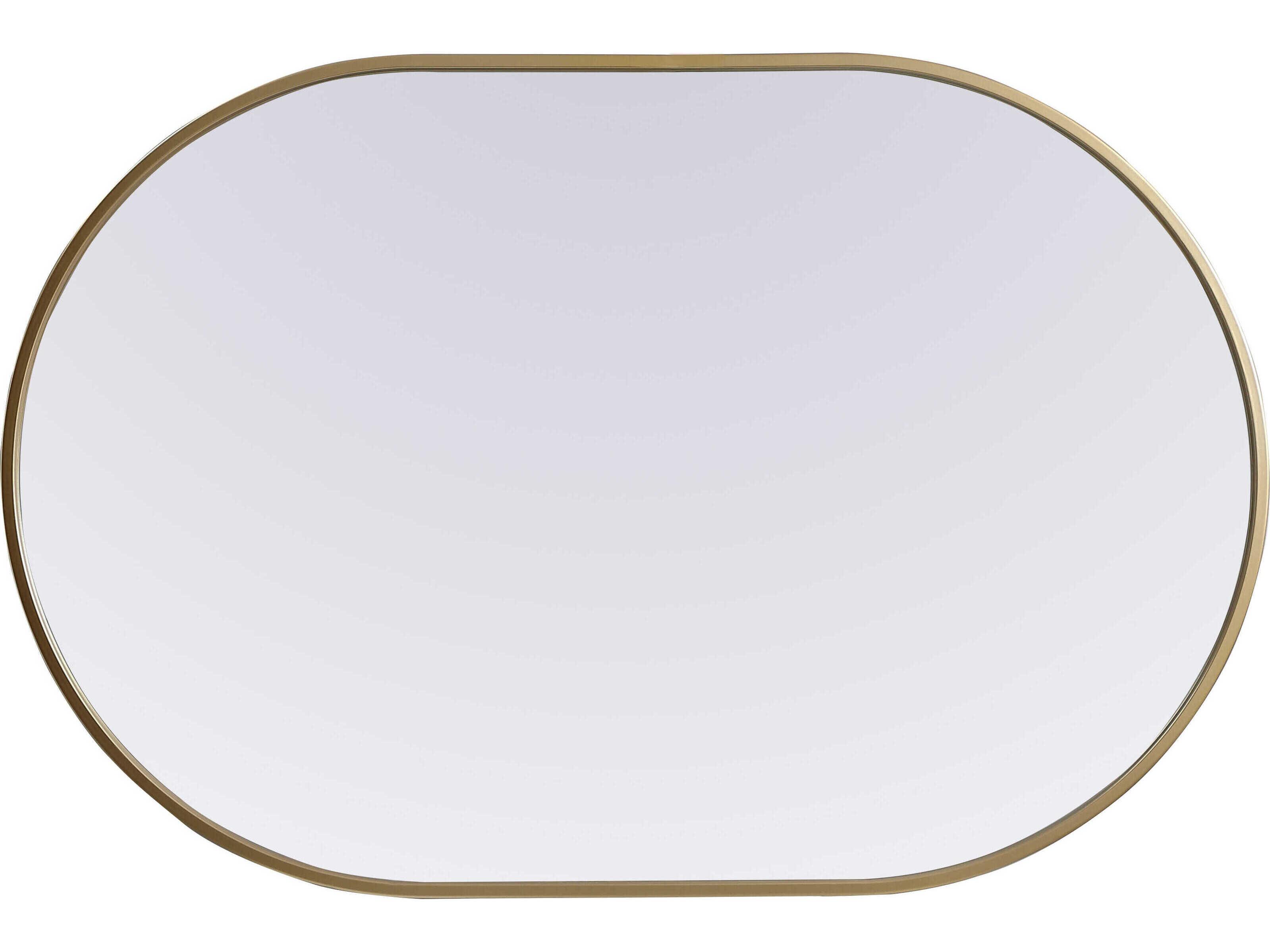 Elegant Lighting Asha Brass Oval Wall Mirror