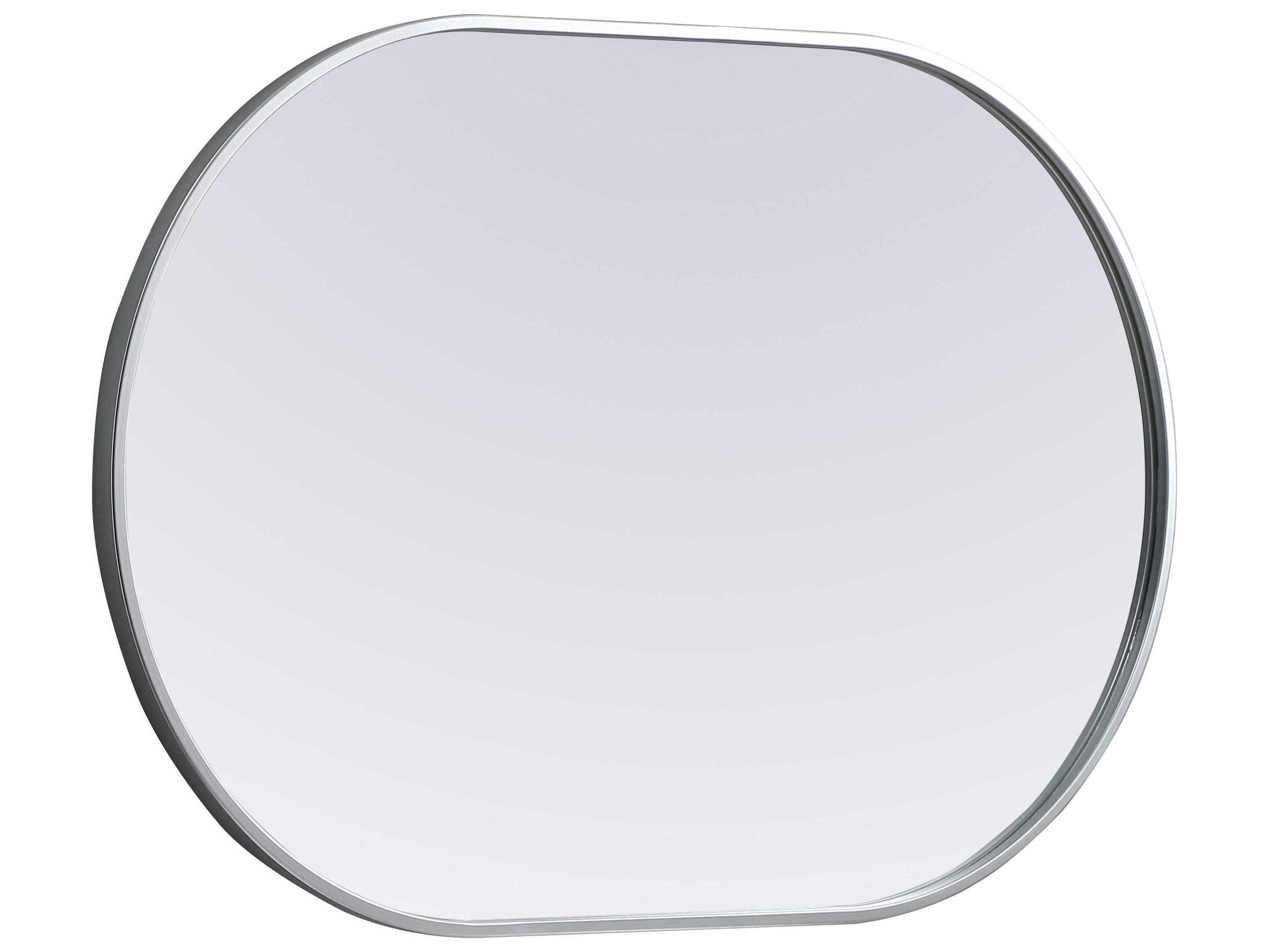 Elegant Lighting Asha Silver Oval Wall Mirror