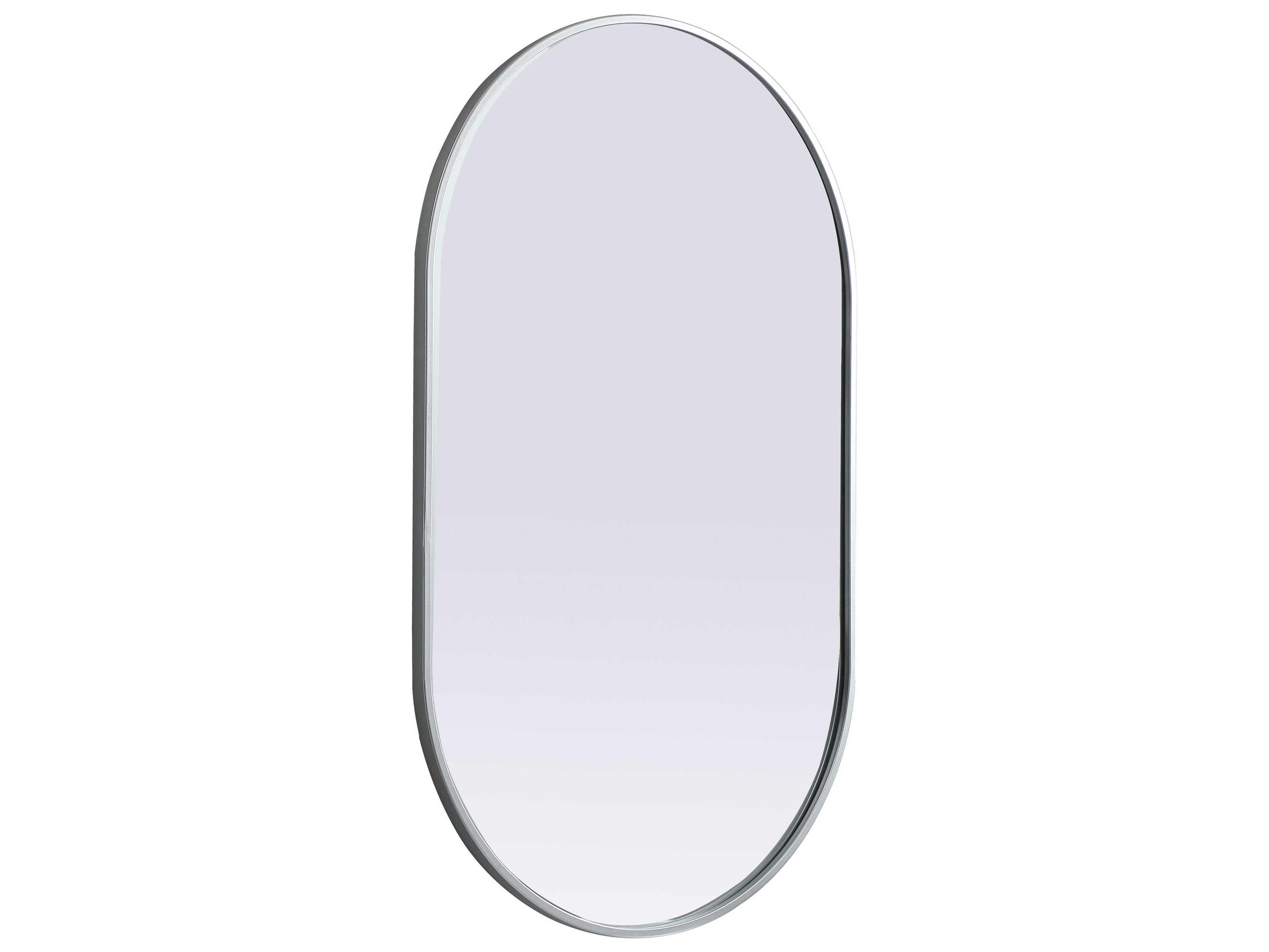 Elegant Lighting Asha Silver Oval Wall Mirror