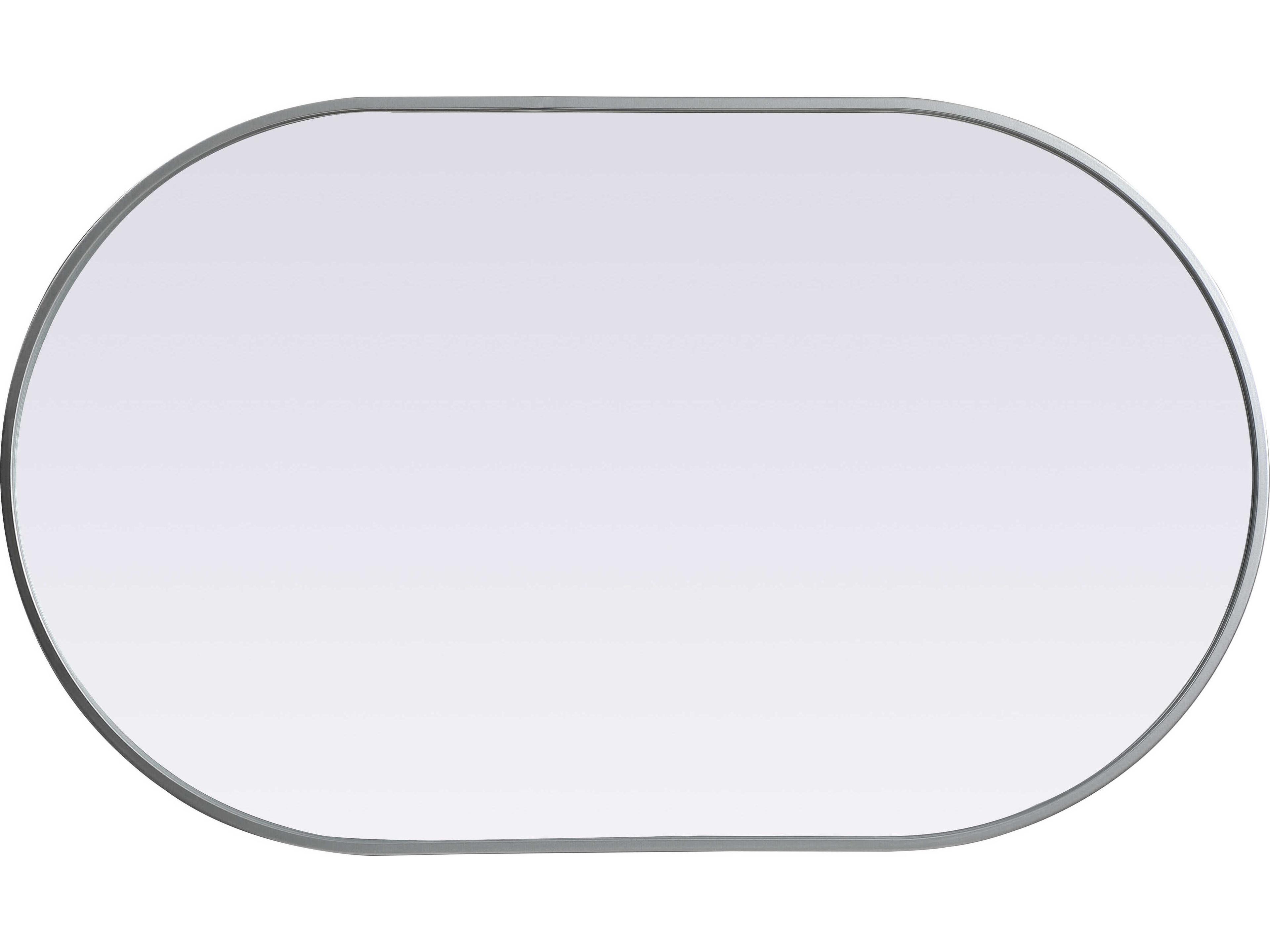Elegant Lighting Asha Silver Oval Wall Mirror