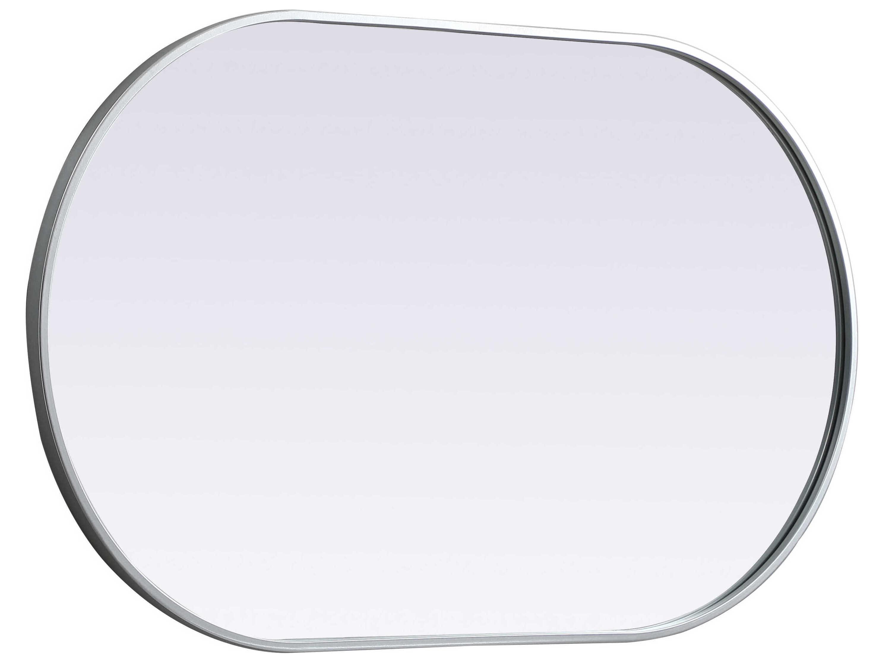 Elegant Lighting Asha Silver Oval Wall Mirror