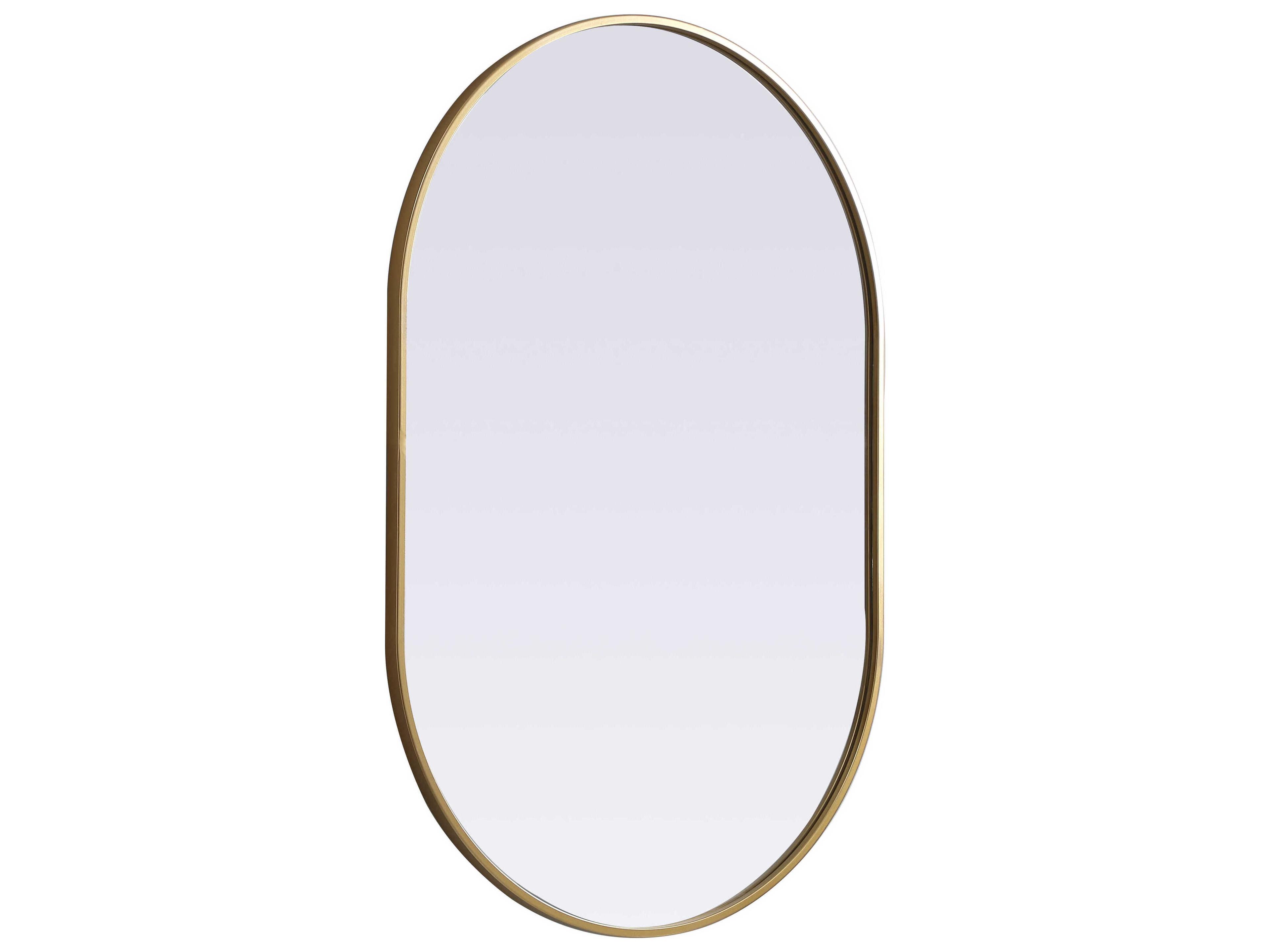 Elegant Lighting Asha Brass Oval Wall Mirror