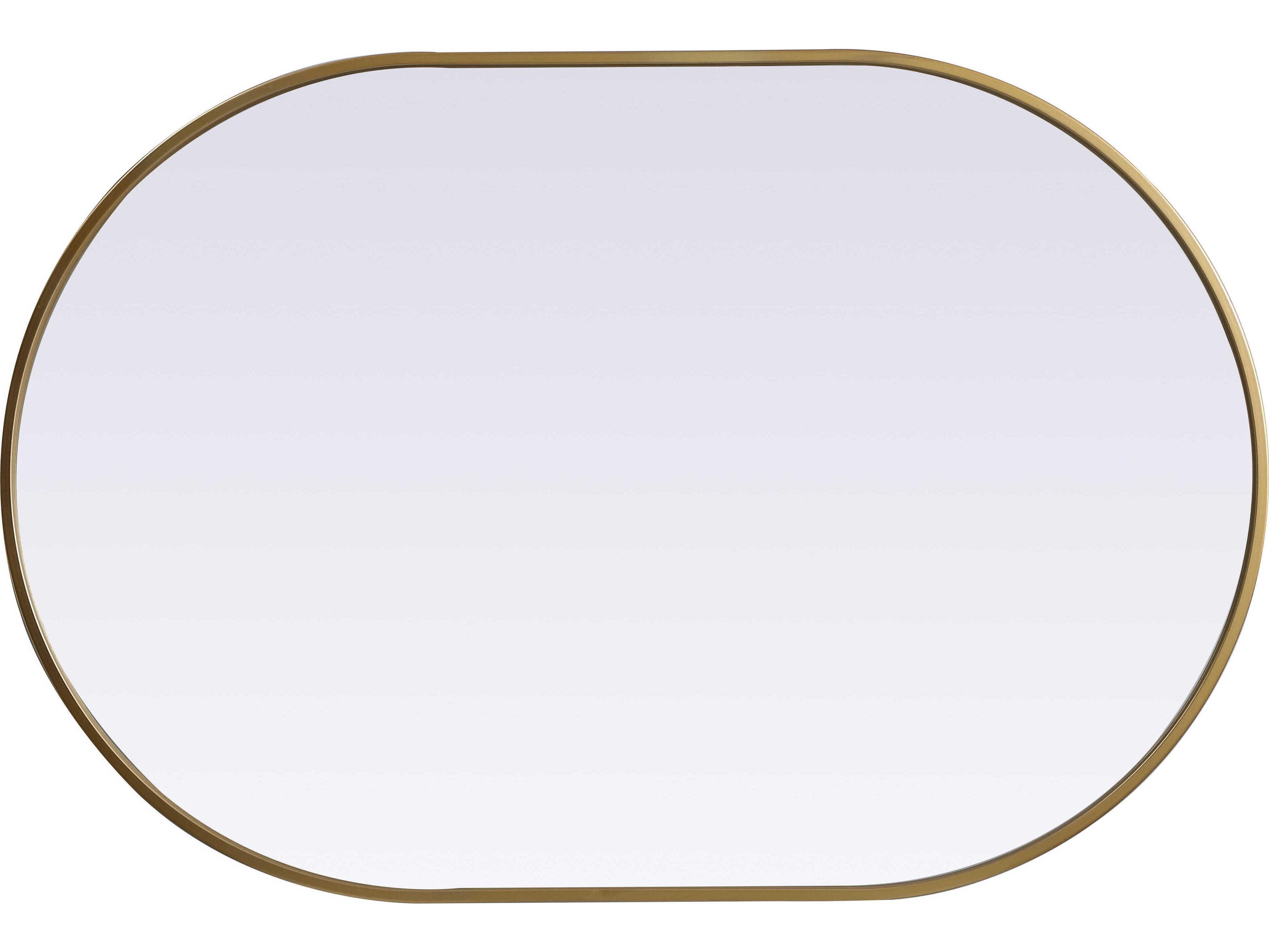 Elegant Lighting Asha Brass Oval Wall Mirror