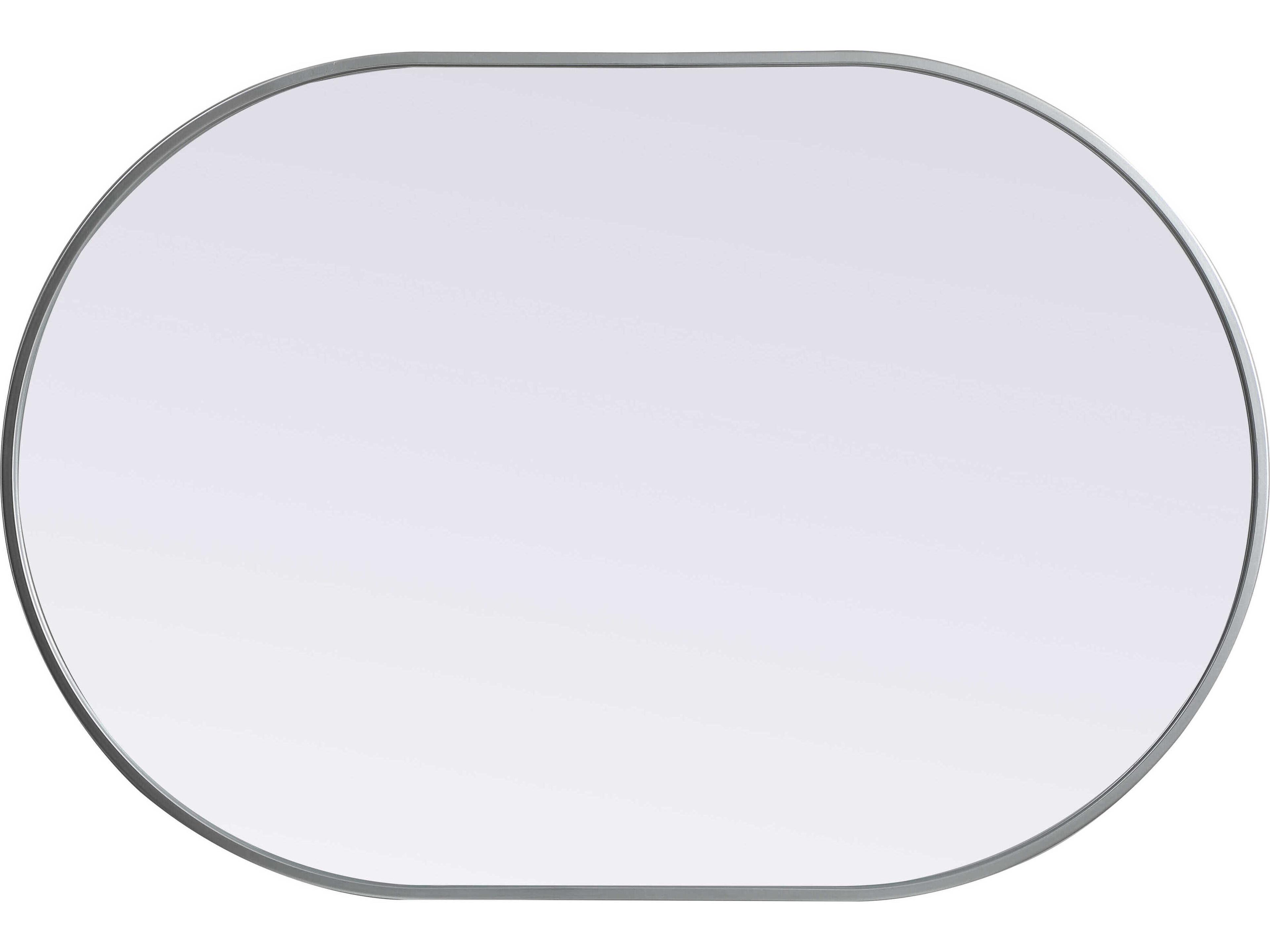 Elegant Lighting Asha Silver Oval Wall Mirror