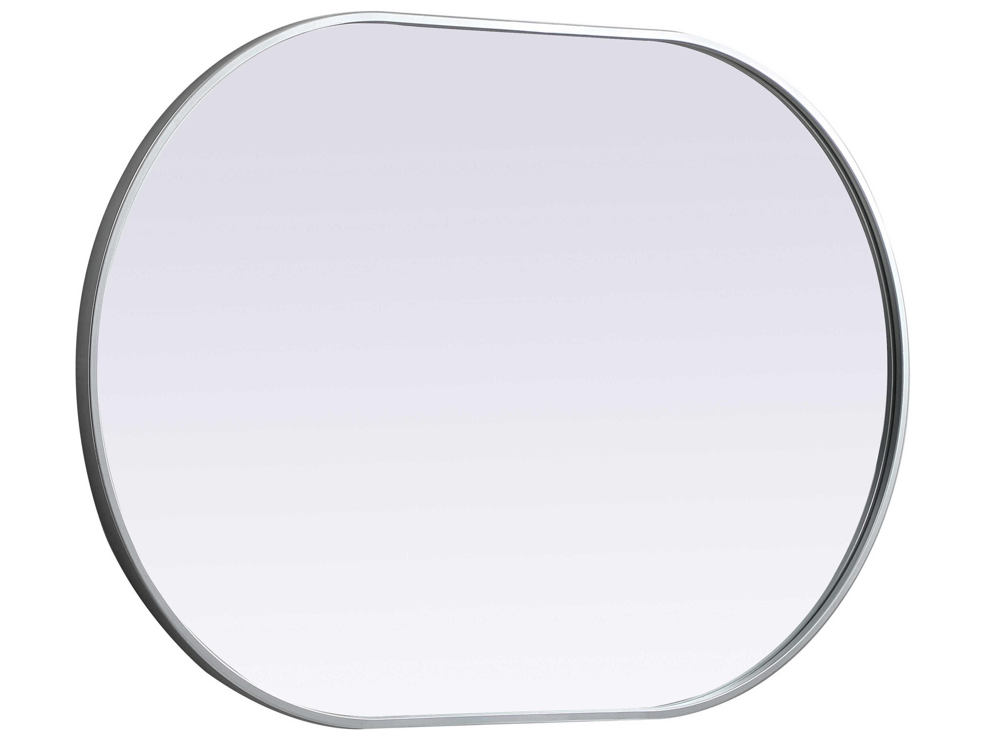 Elegant Lighting Asha Silver Oval Wall Mirror
