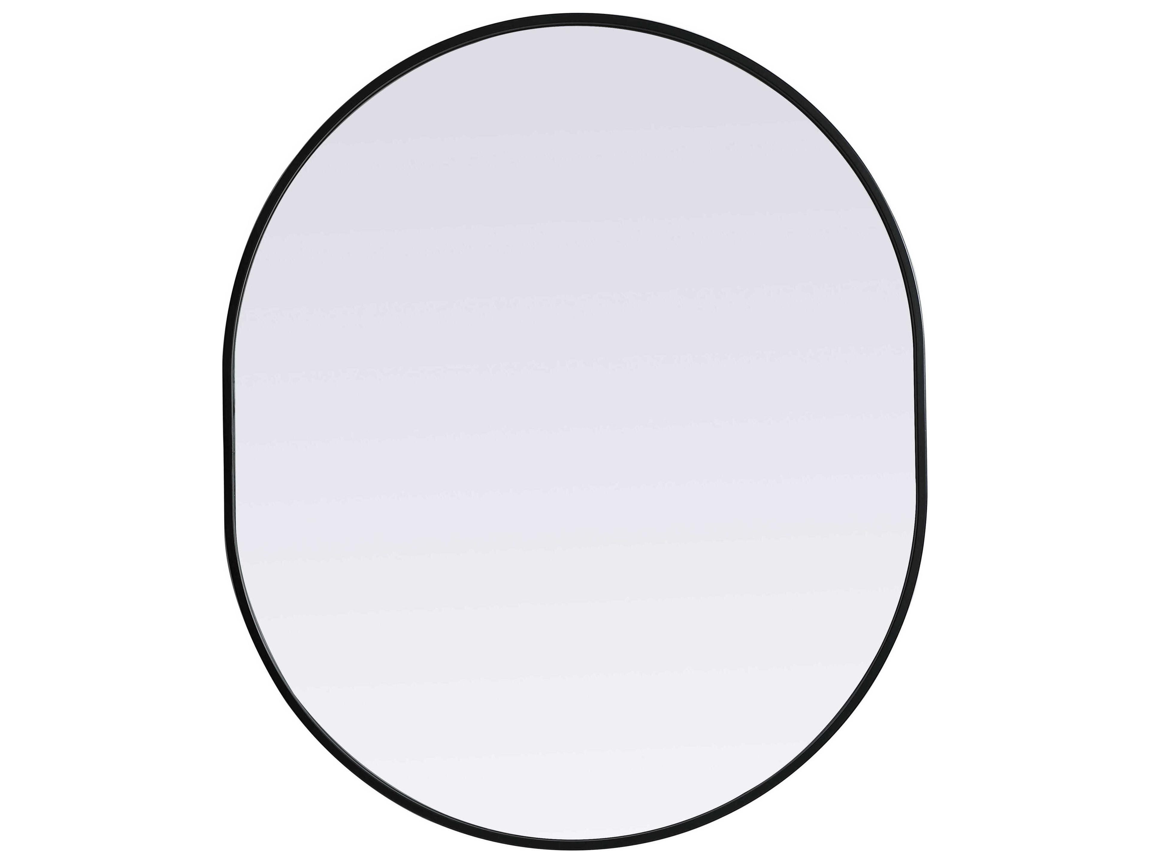 Elegant Lighting Asha Black Oval Wall Mirror