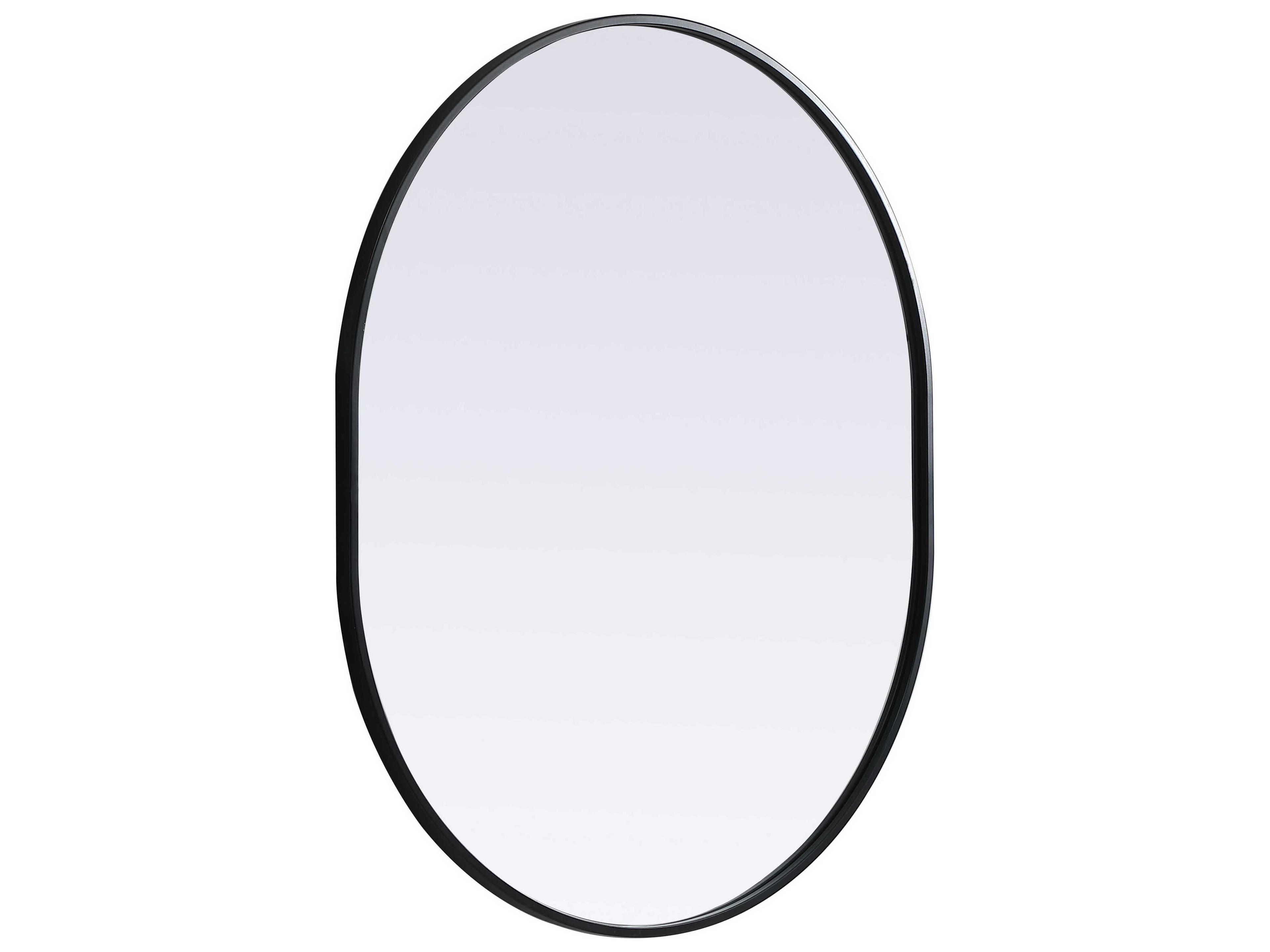 Elegant Lighting Asha Black Oval Wall Mirror
