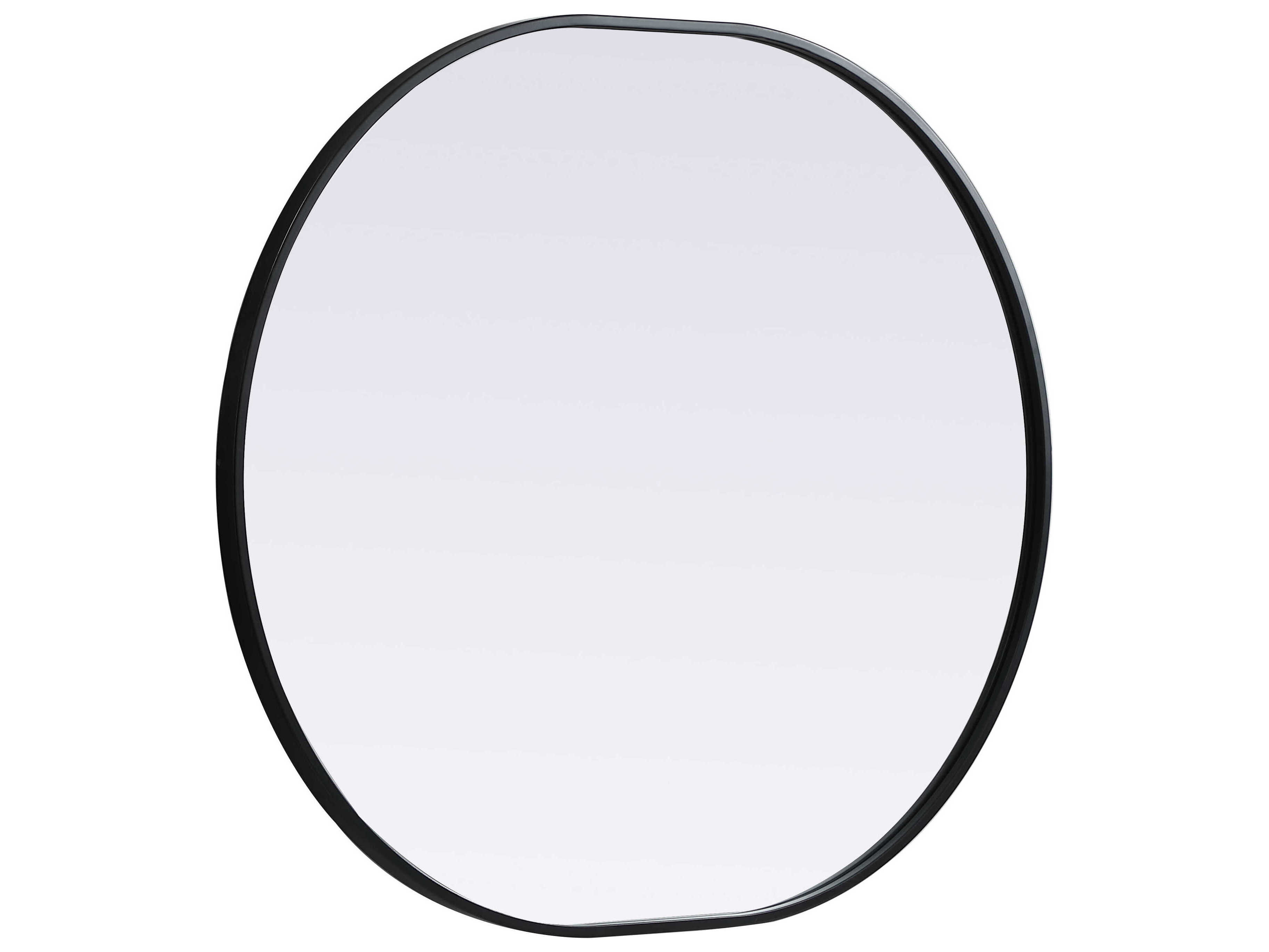 Elegant Lighting Asha Black Oval Wall Mirror