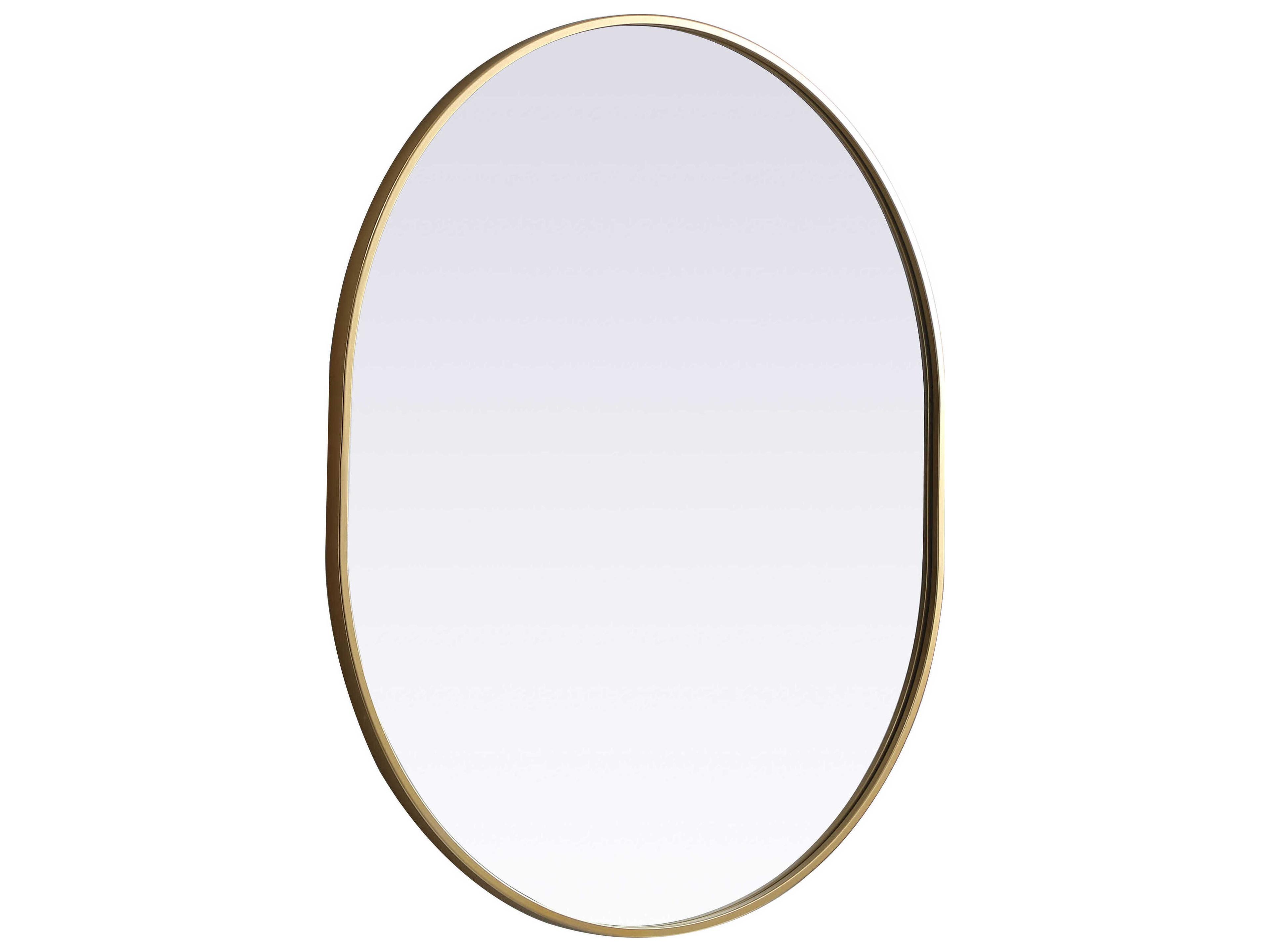 Elegant Lighting Asha Brass Oval Wall Mirror