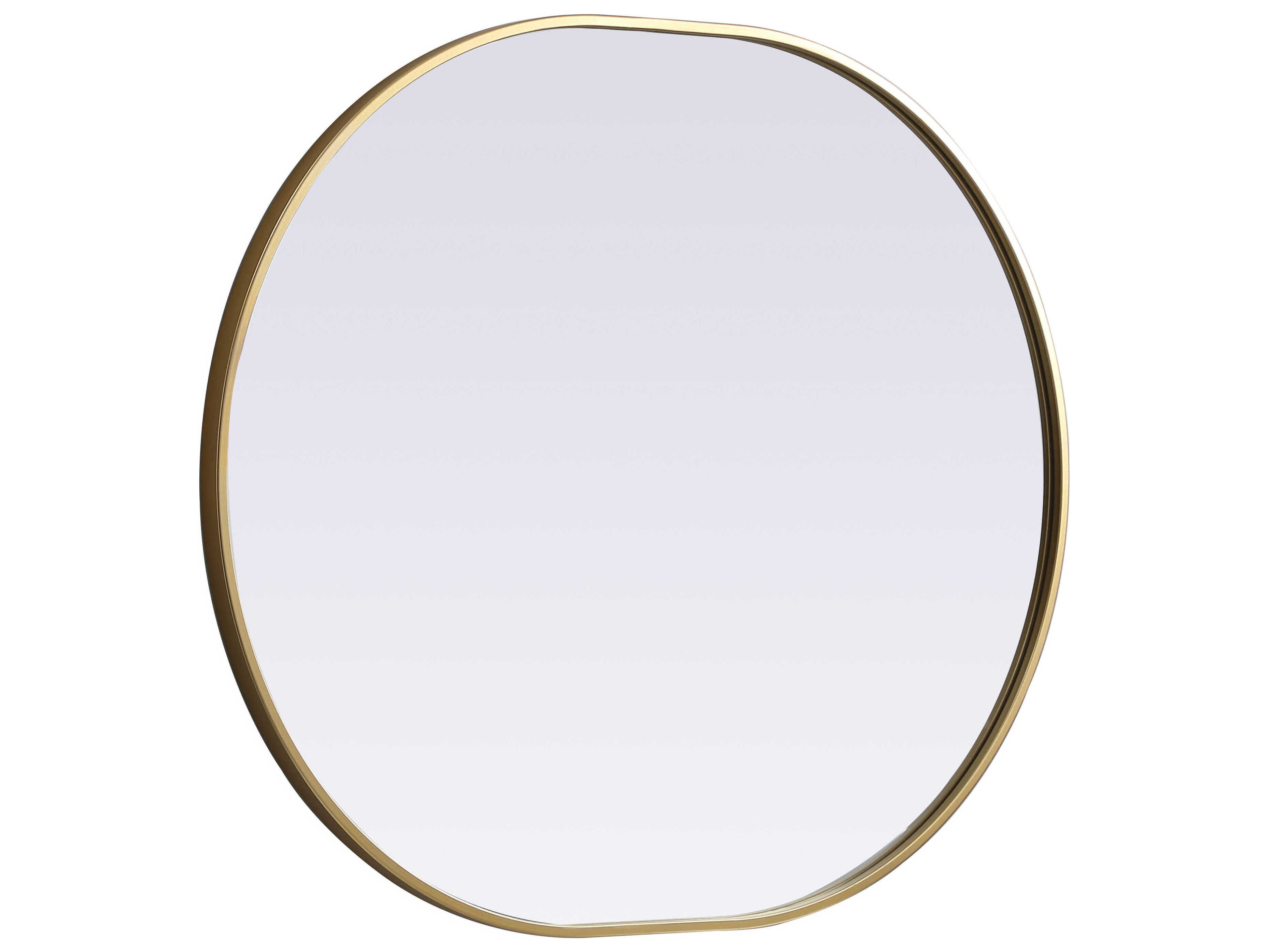 Elegant Lighting Asha Brass Oval Wall Mirror
