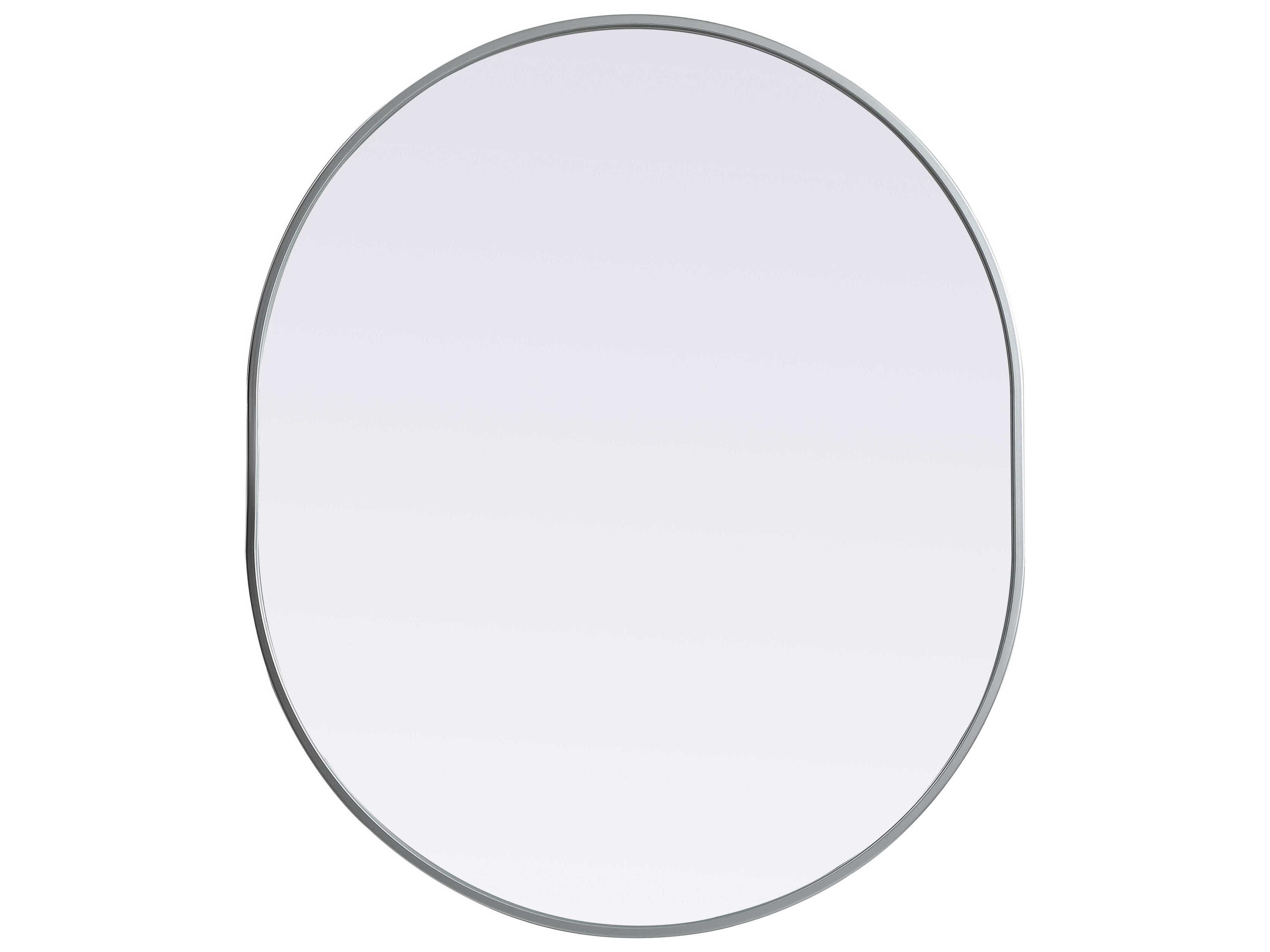 Elegant Lighting Asha Silver Oval Wall Mirror