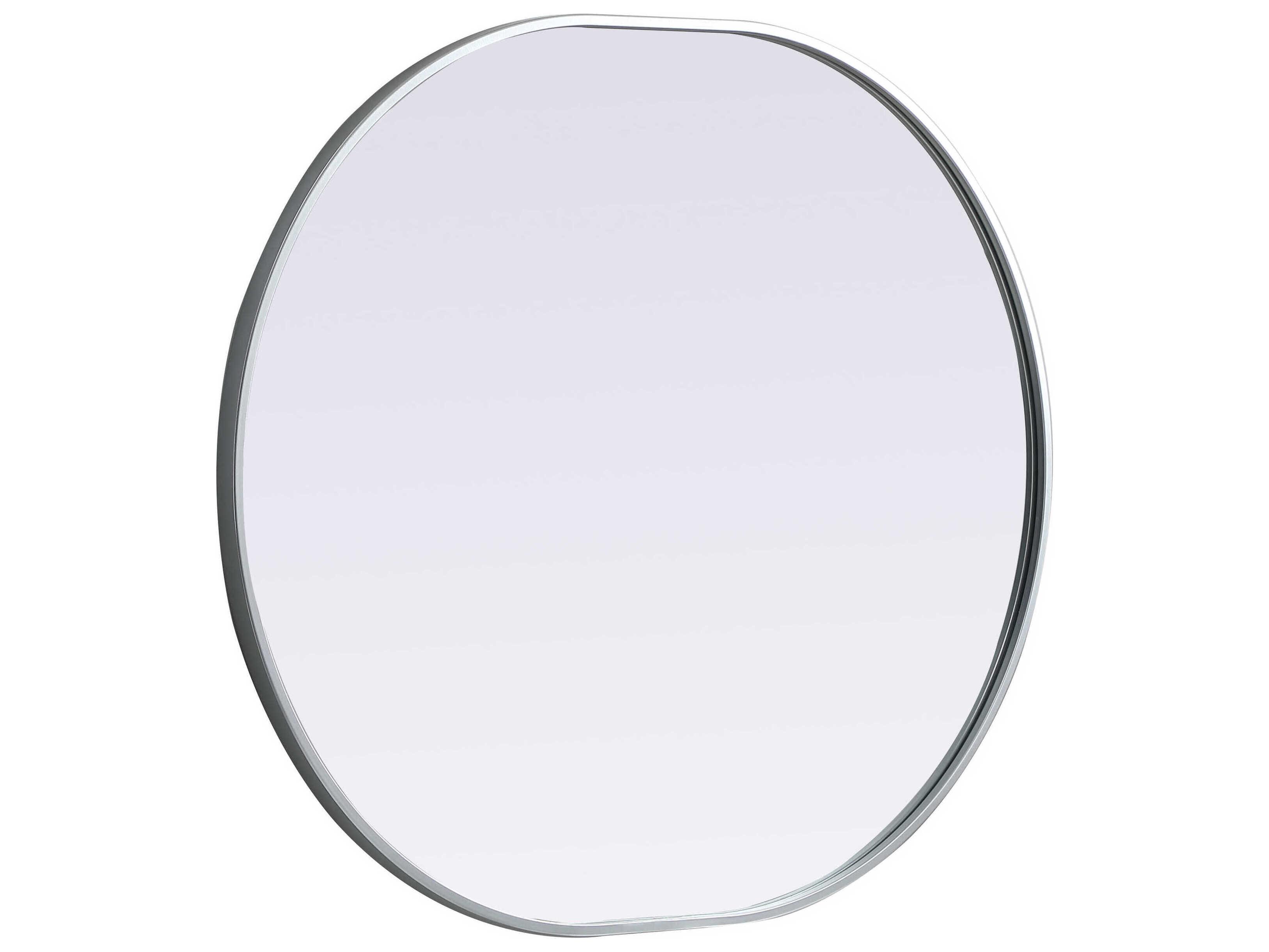 Elegant Lighting Asha Silver Oval Wall Mirror