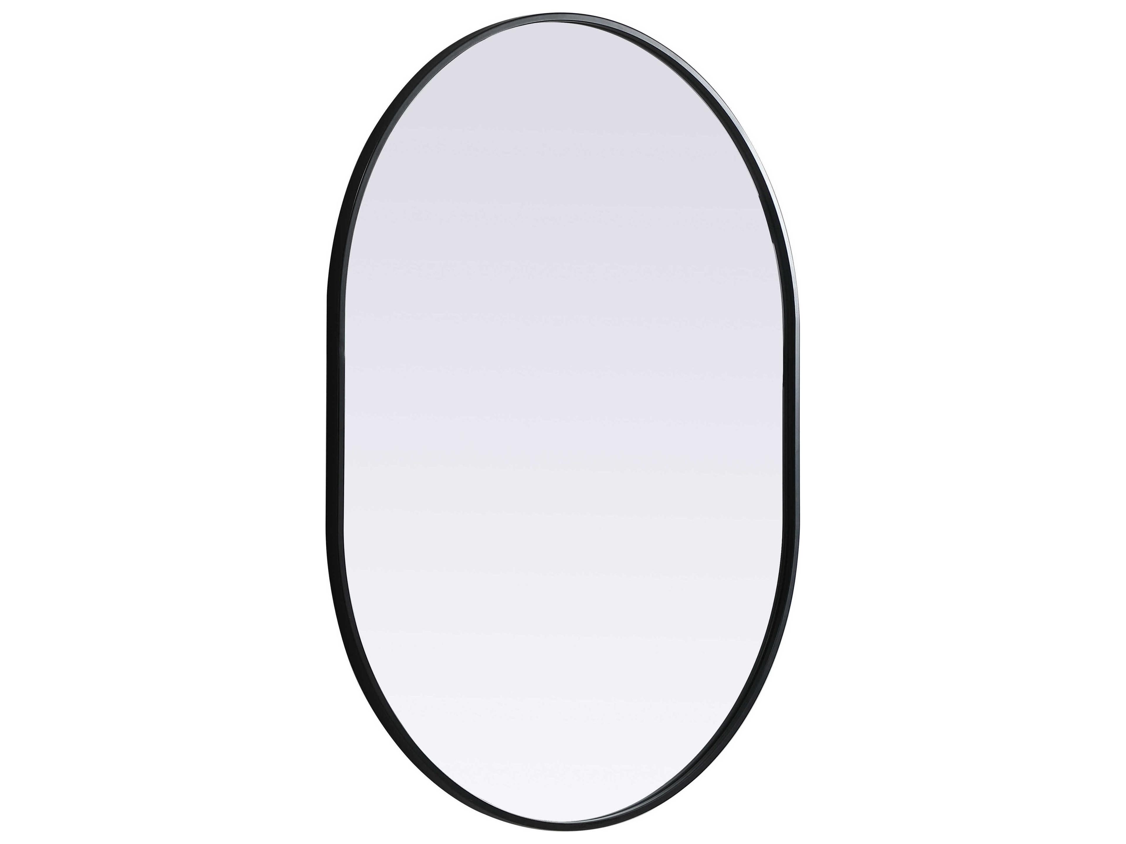 Elegant Lighting Asha Black Oval Wall Mirror