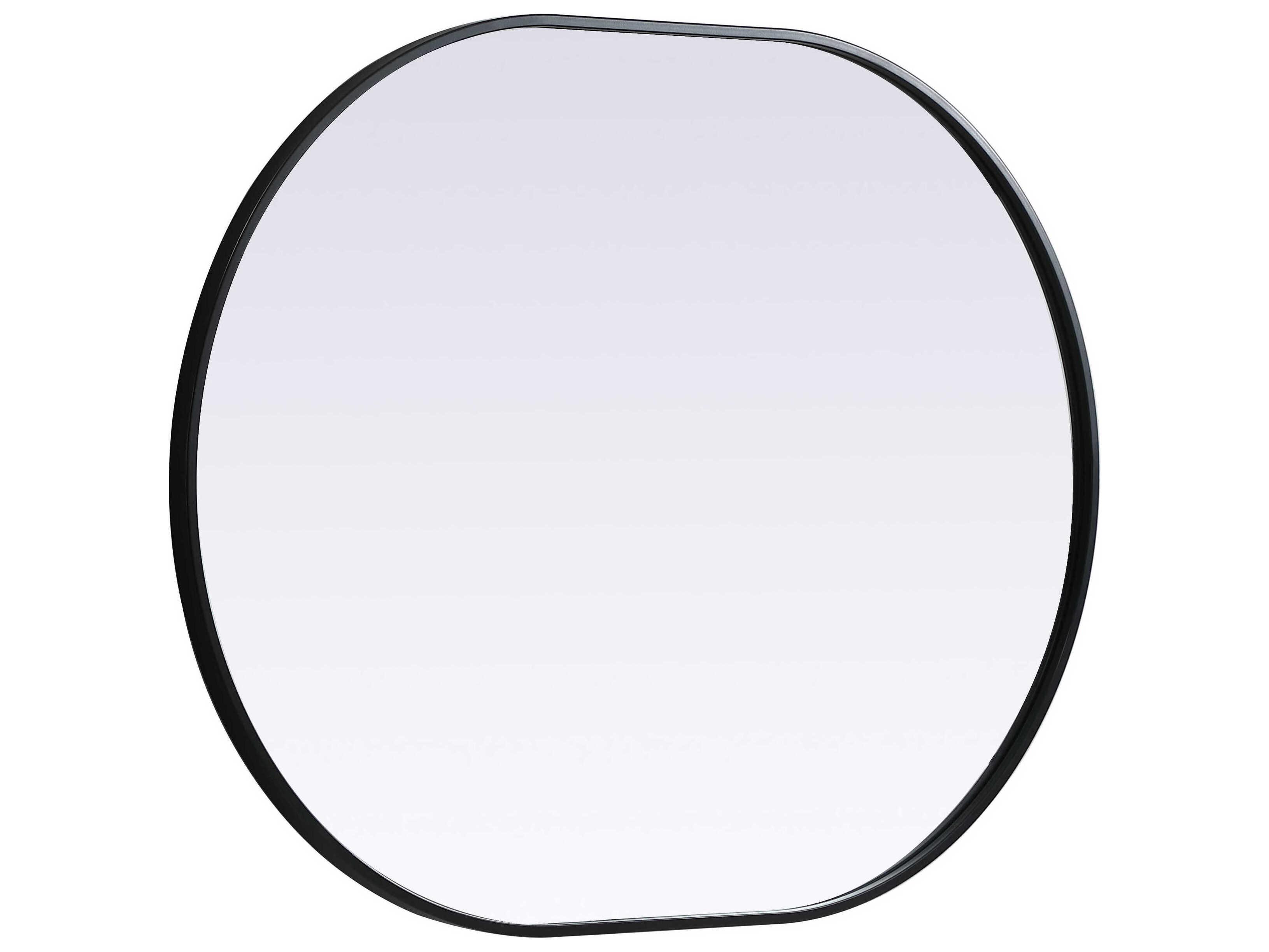 Elegant Lighting Asha Black Oval Wall Mirror