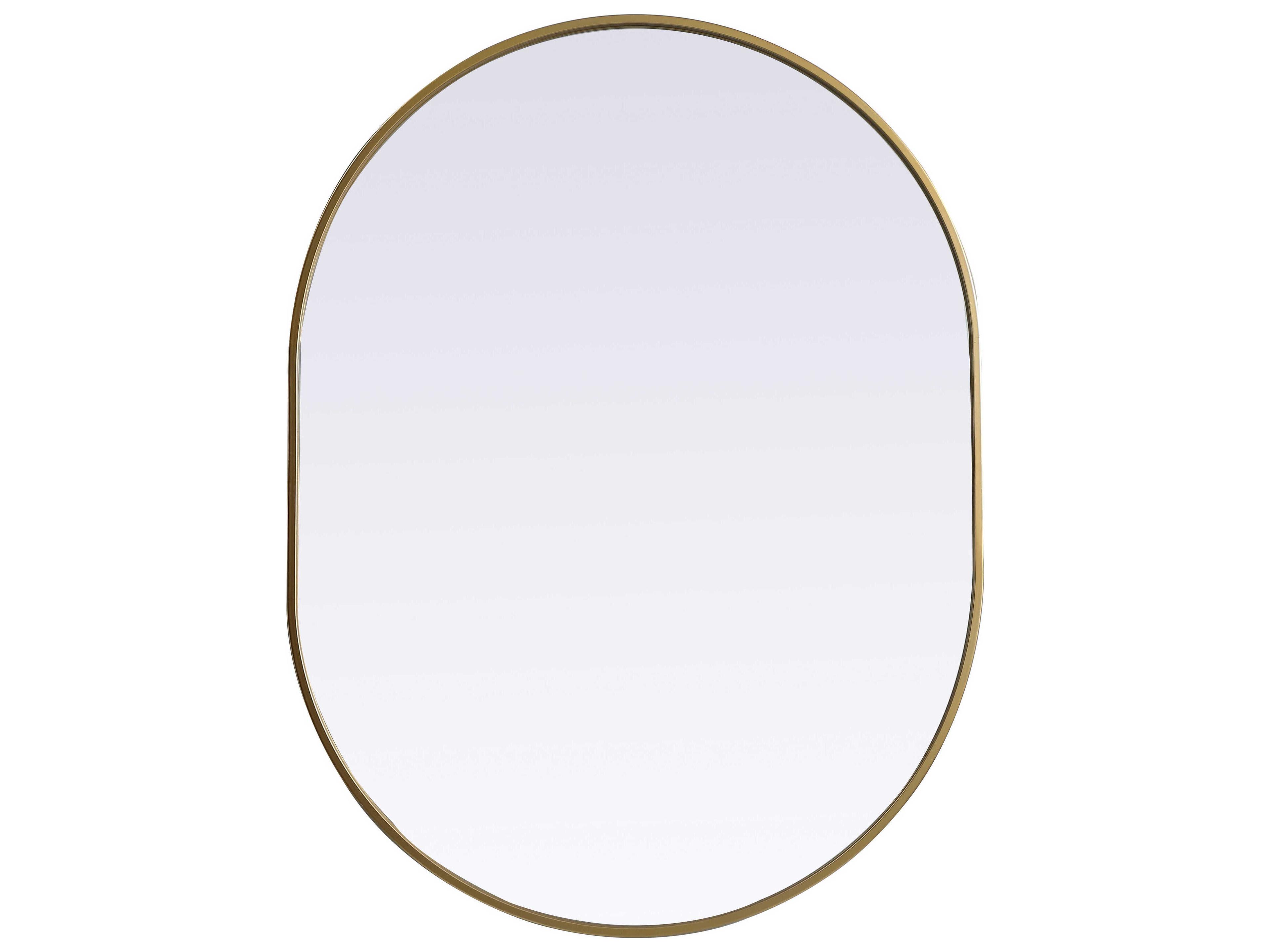 Elegant Lighting Asha Brass Oval Wall Mirror