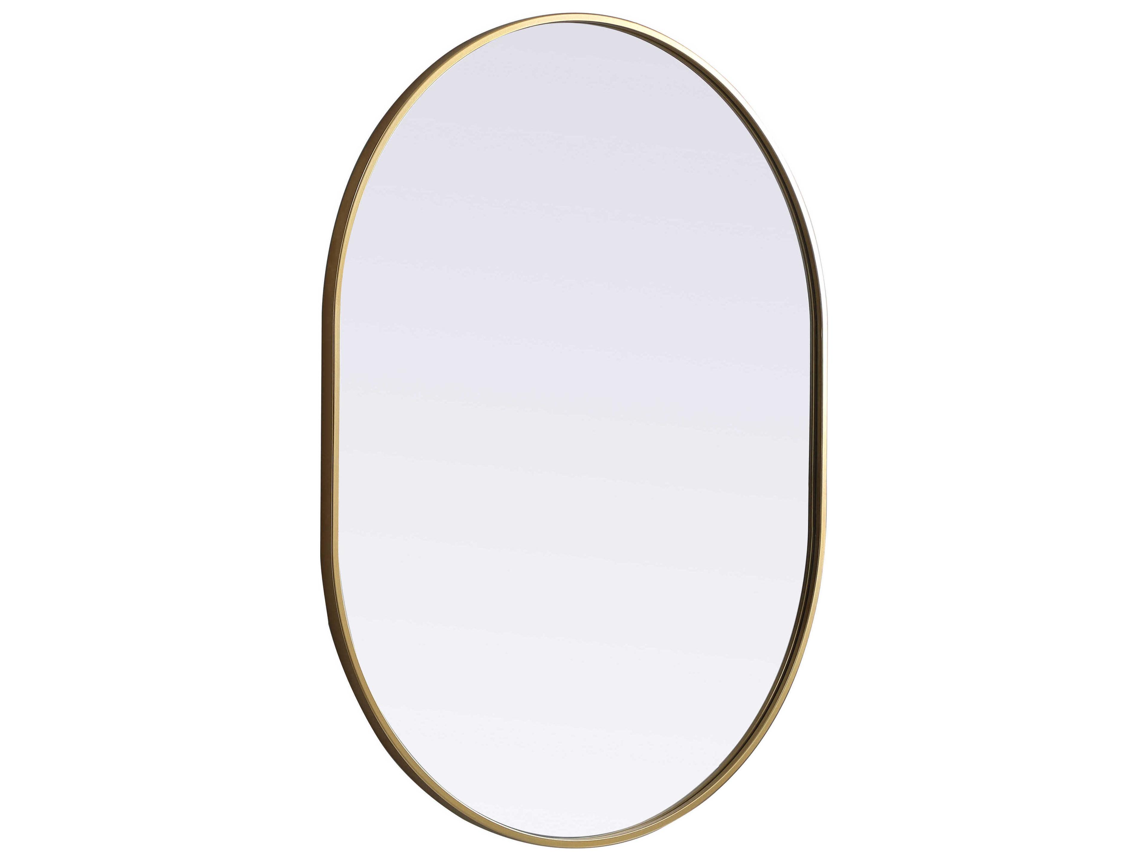 Elegant Lighting Asha Brass Oval Wall Mirror
