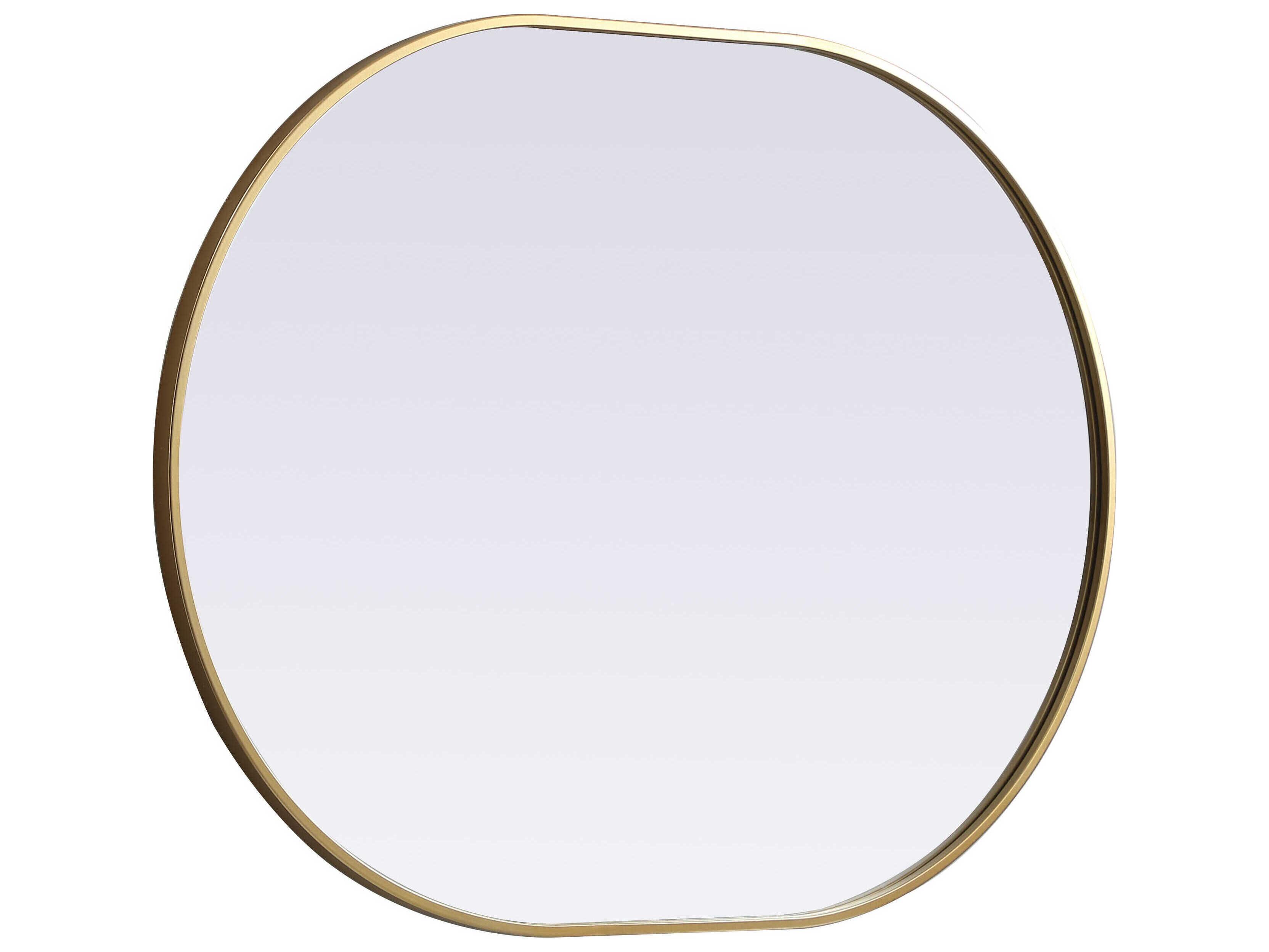Elegant Lighting Asha Brass Oval Wall Mirror