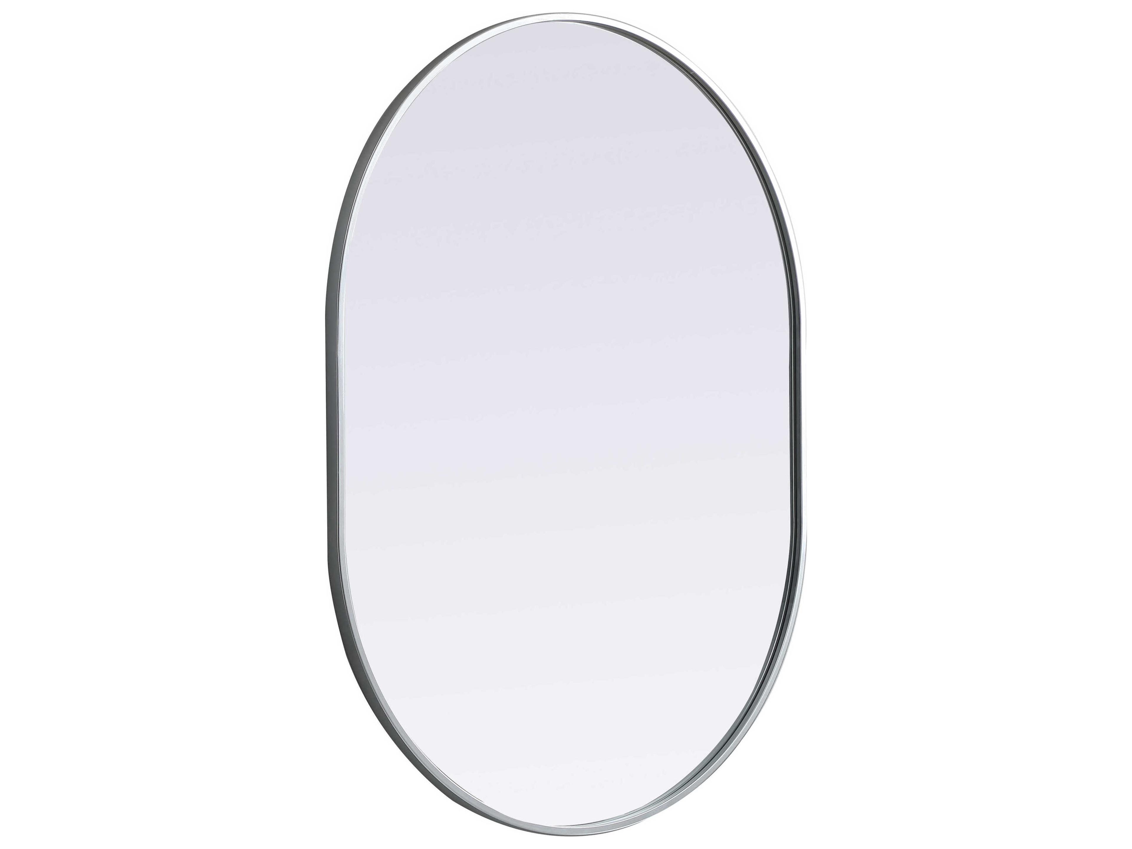 Elegant Lighting Asha Silver Oval Wall Mirror