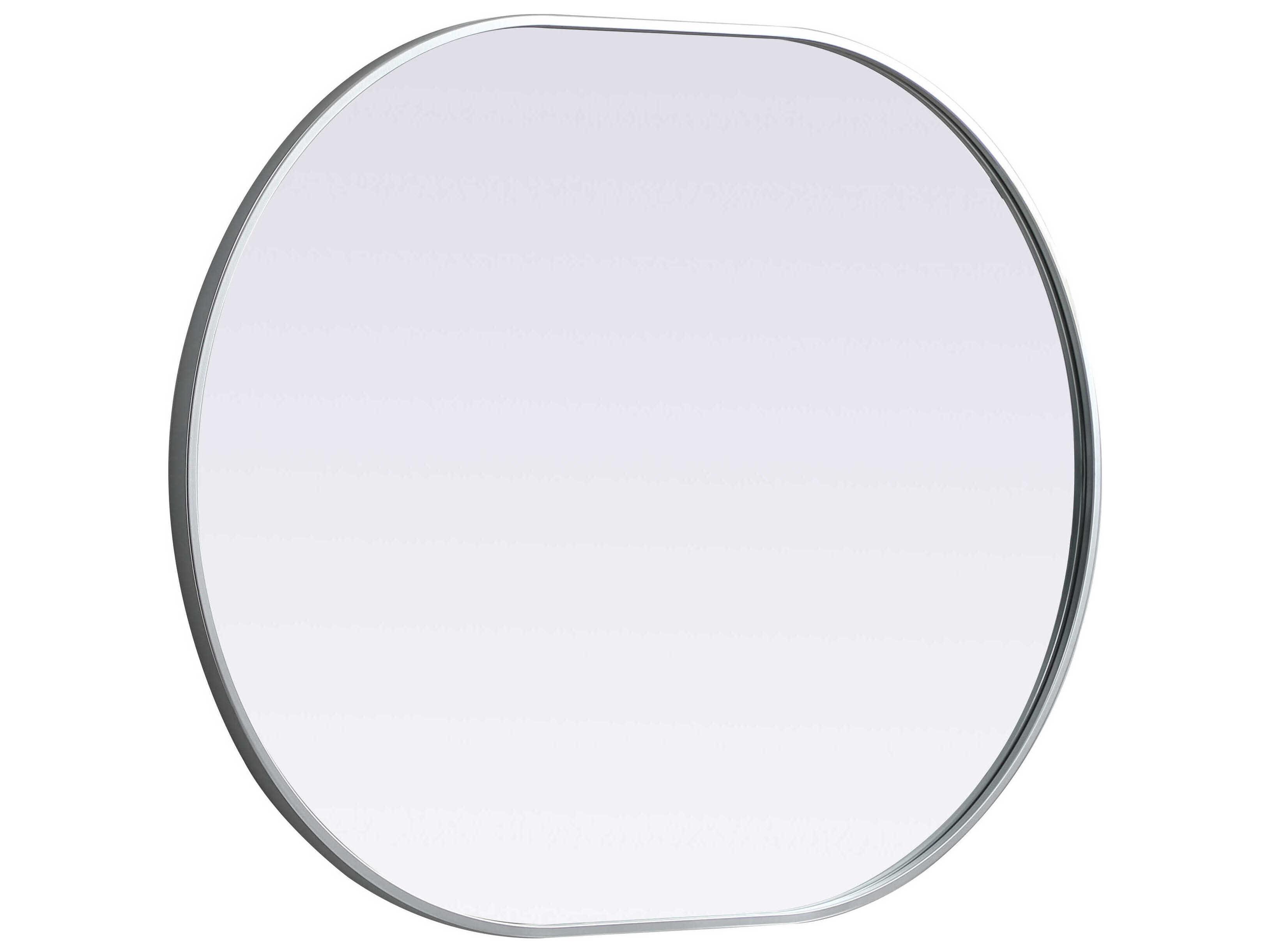 Elegant Lighting Asha Silver Oval Wall Mirror