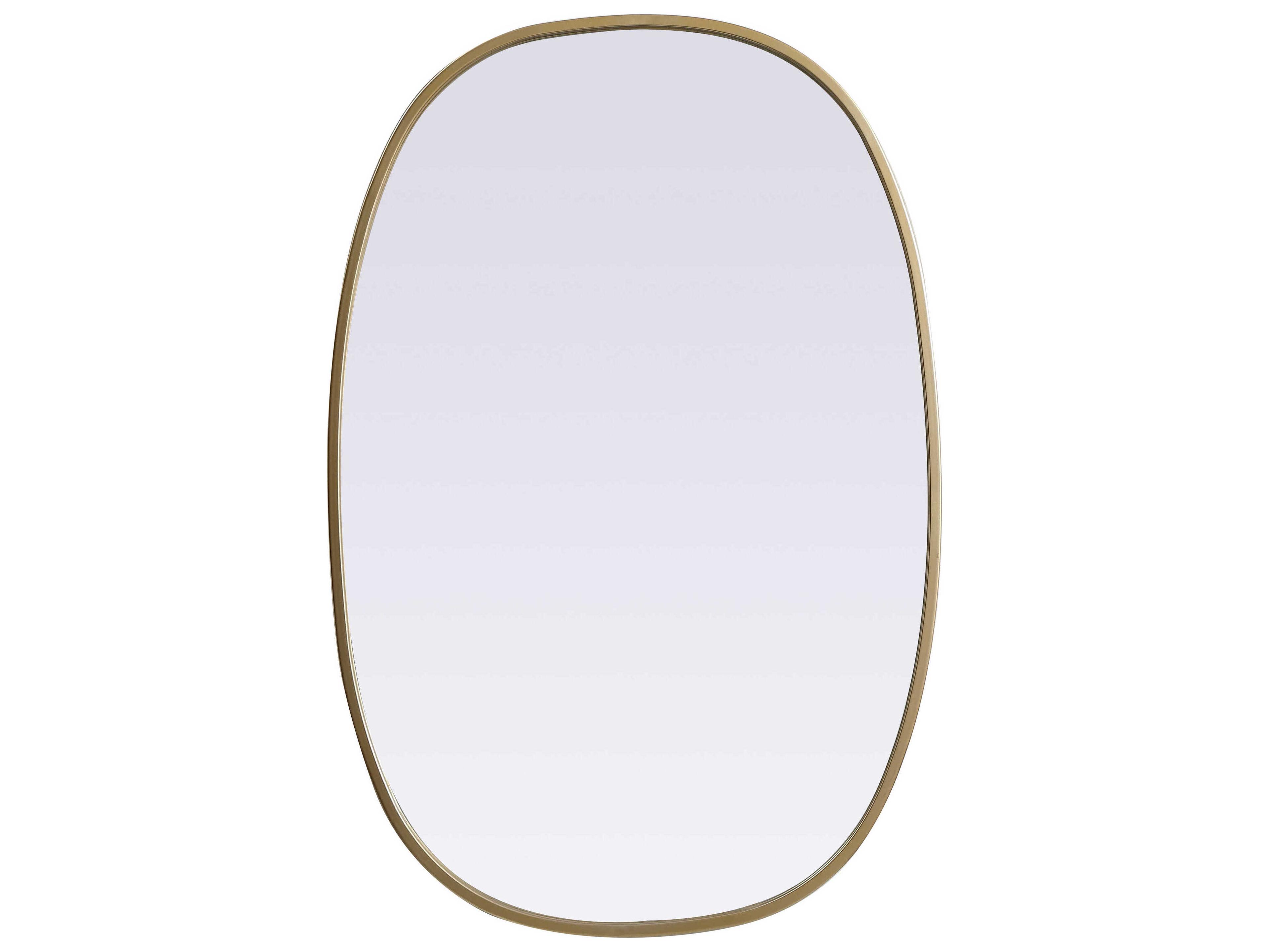 Elegant Lighting Brynn Brass Oval Wall Mirror