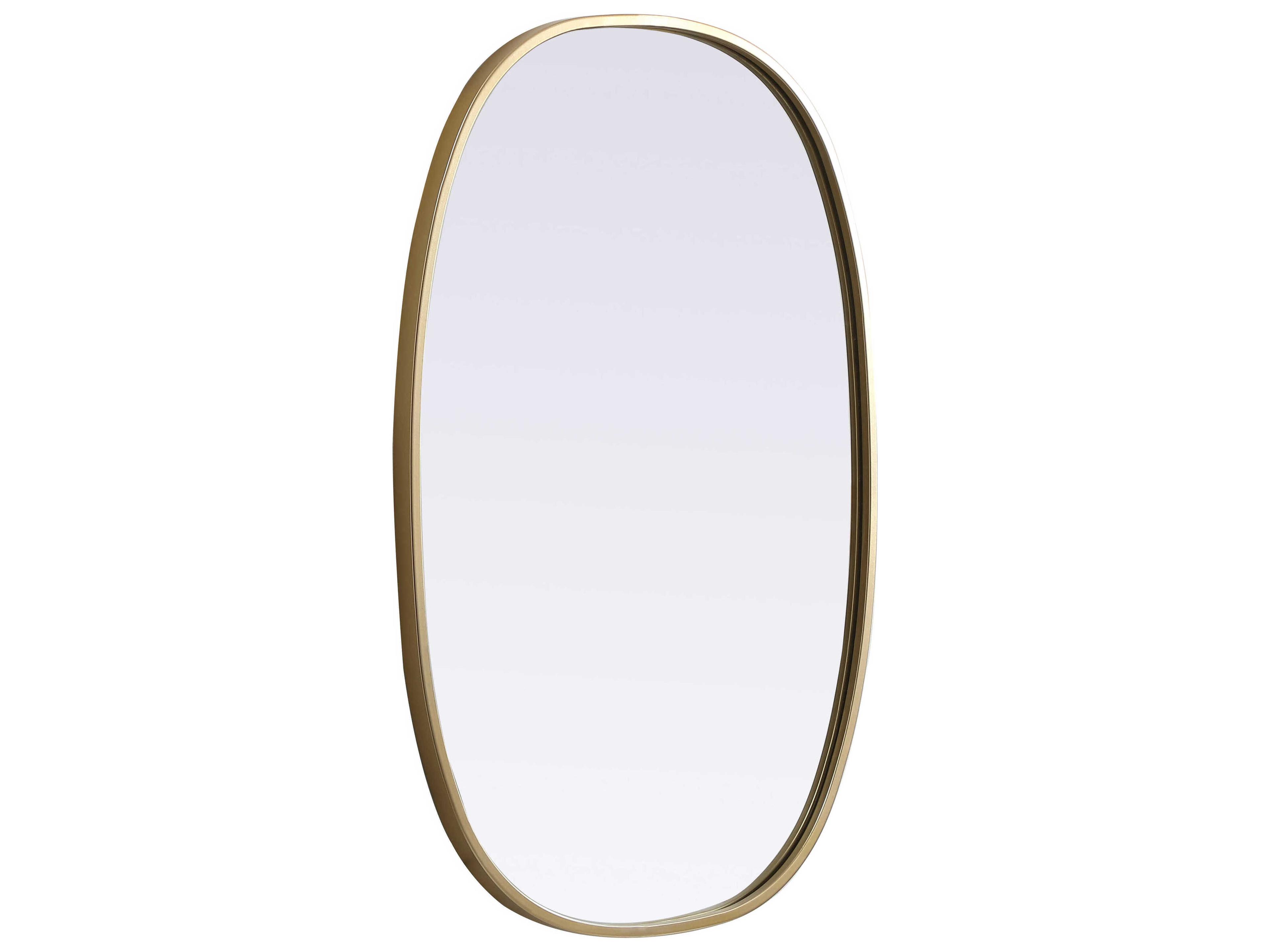 Elegant Lighting Brynn Brass Oval Wall Mirror