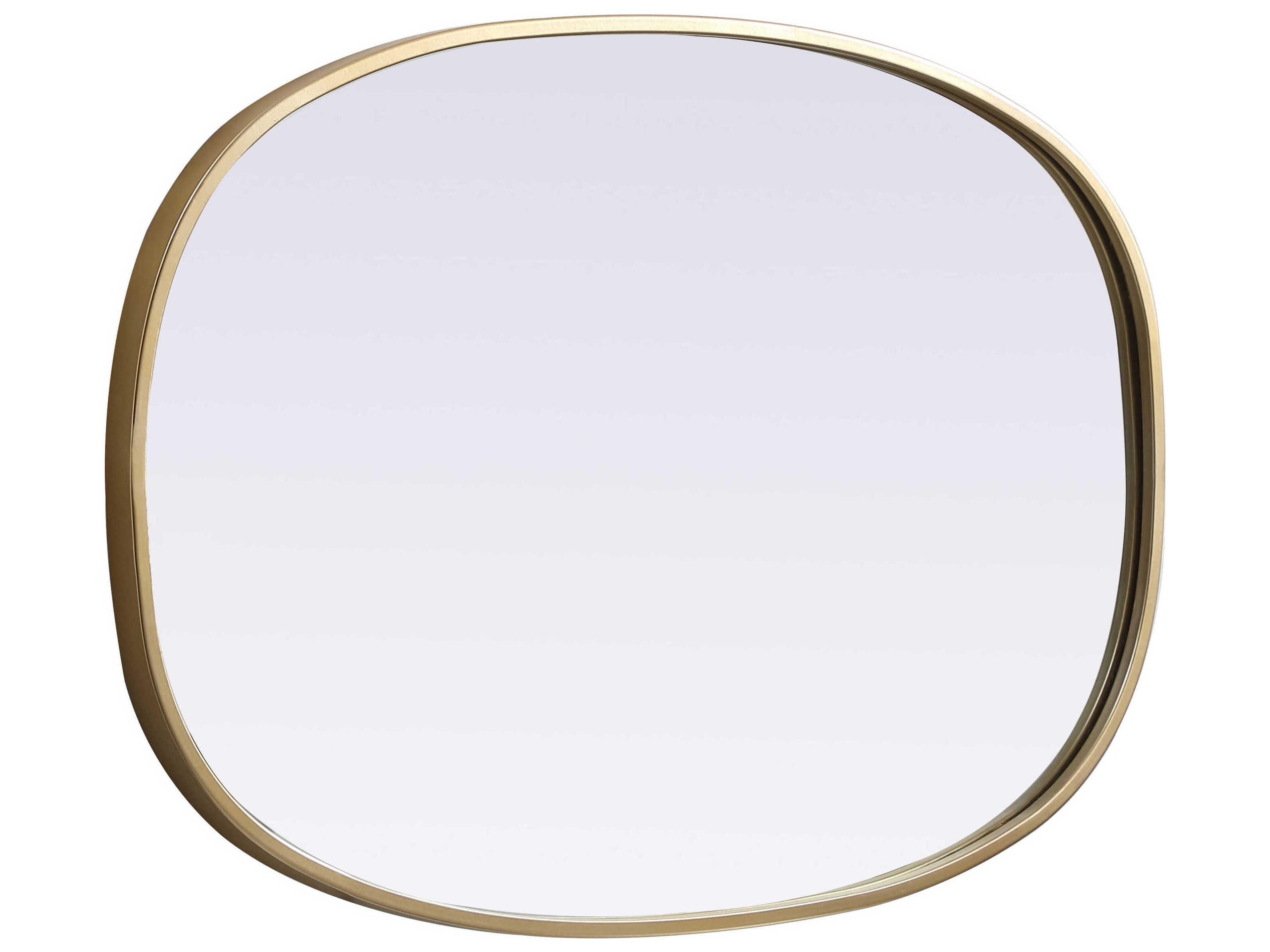 Elegant Lighting Brynn Brass Oval Wall Mirror