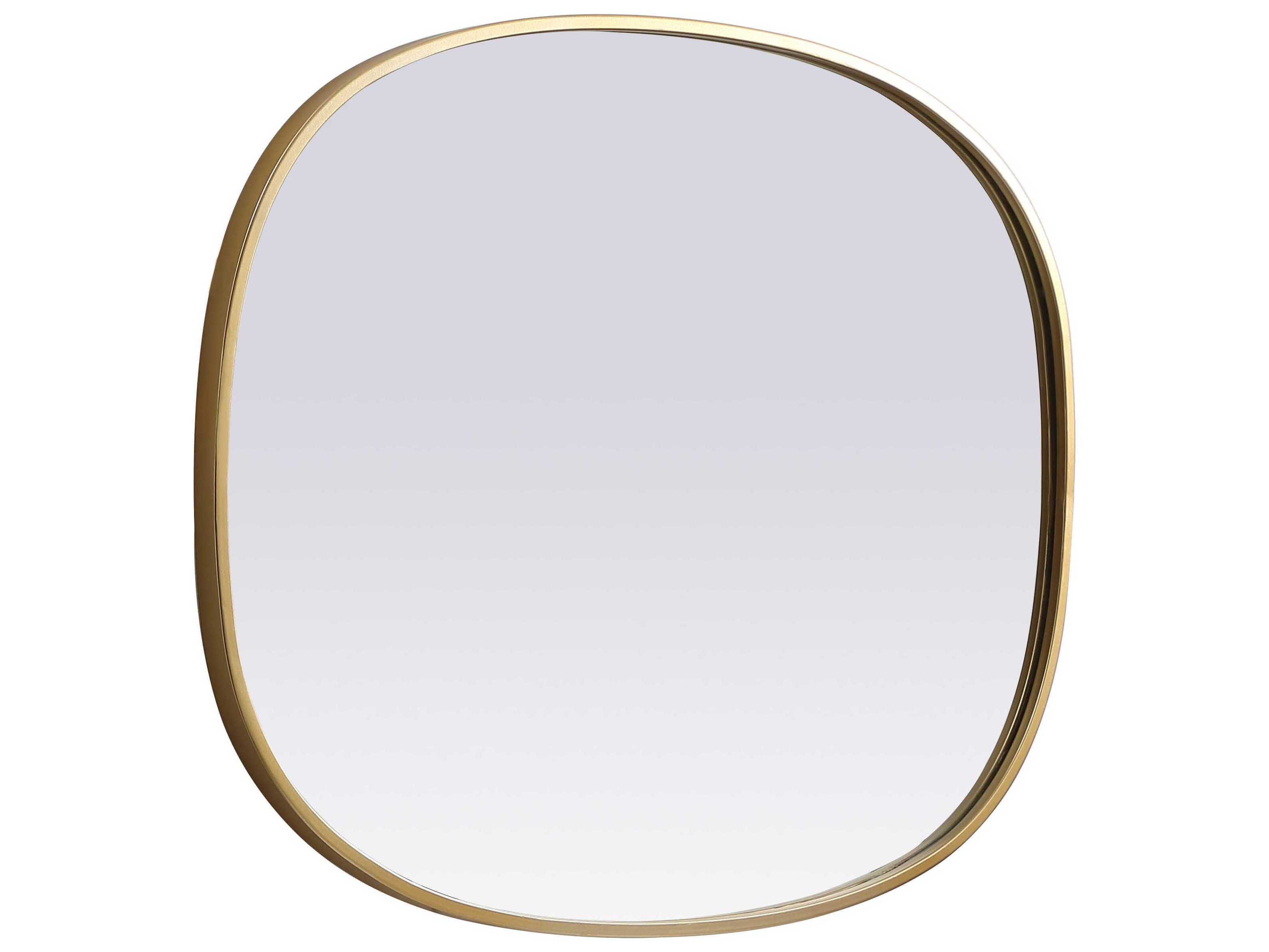 Elegant Lighting Brynn Brass Oval Wall Mirror