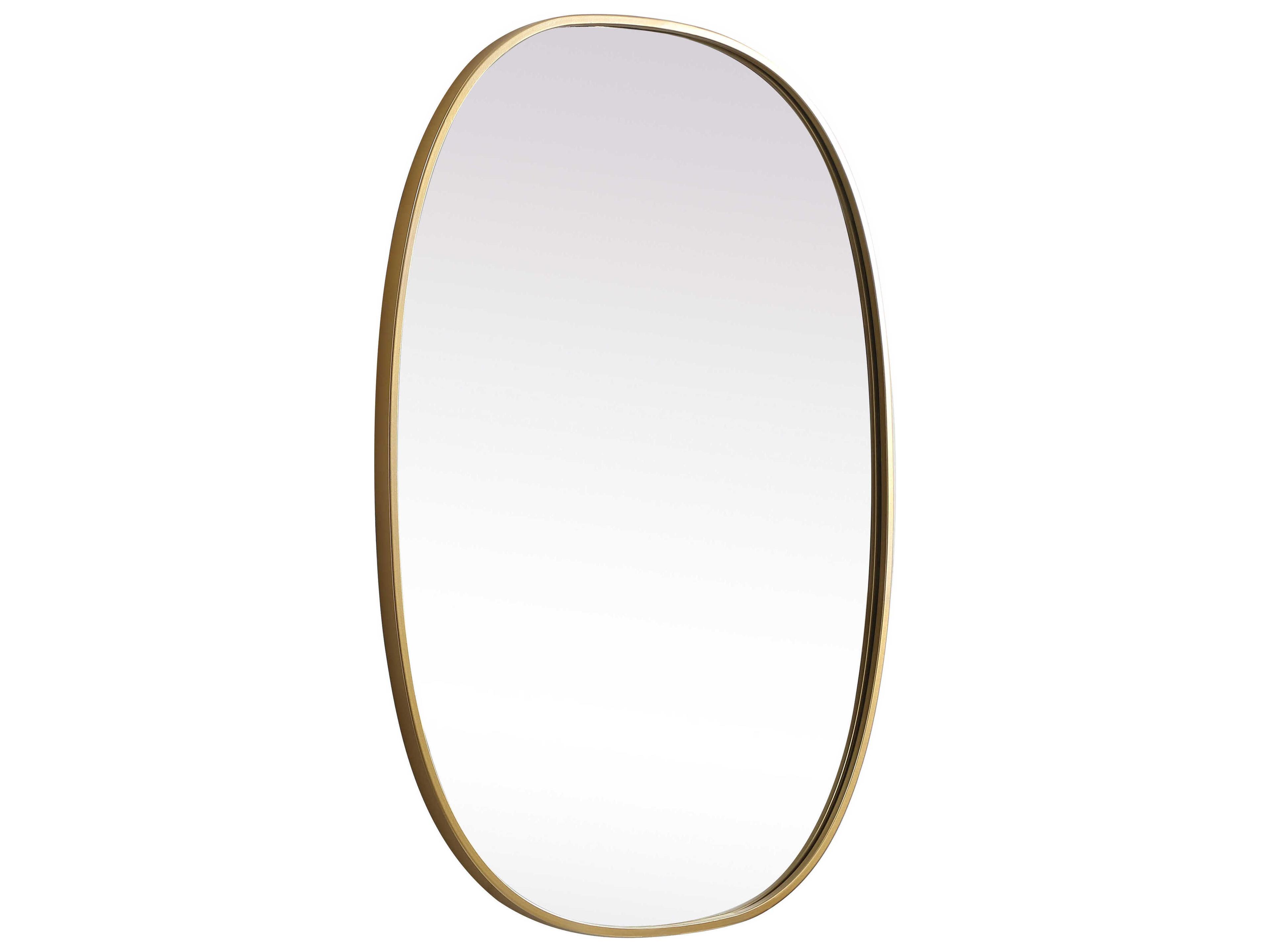 Elegant Lighting Brynn Brass Oval Wall Mirror