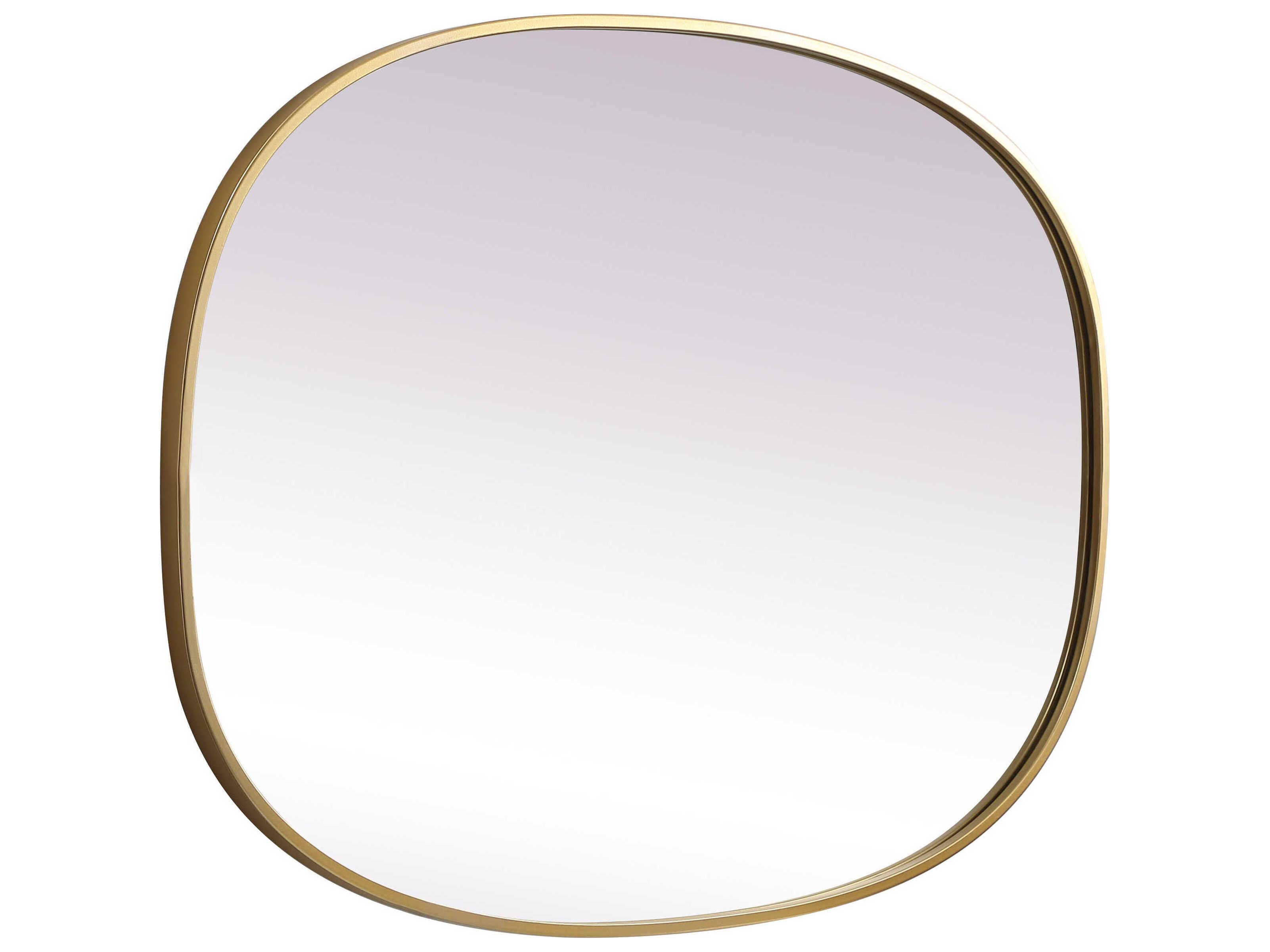 Elegant Lighting Brynn Brass Oval Wall Mirror