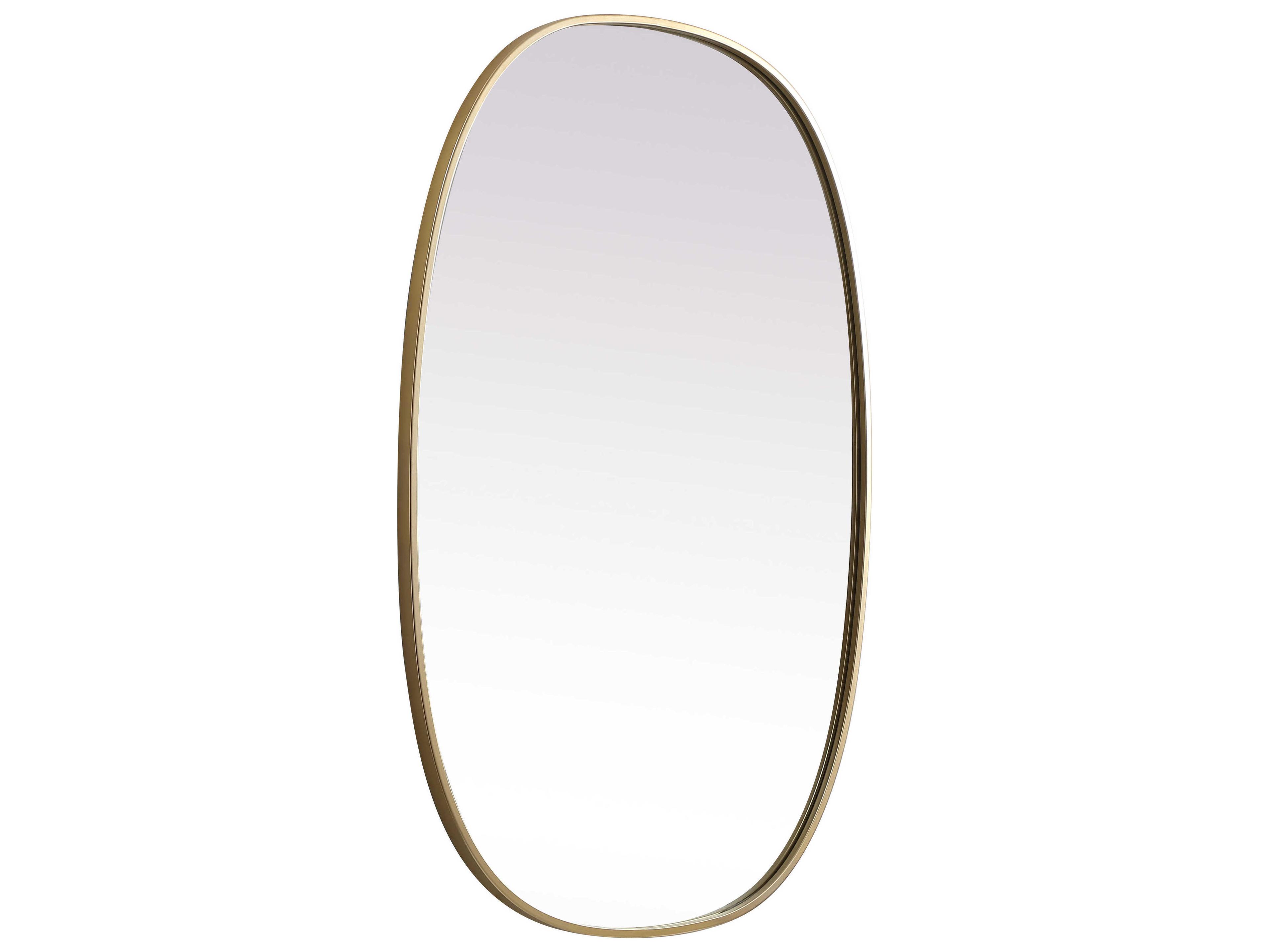Elegant Lighting Brynn Brass Oval Wall Mirror