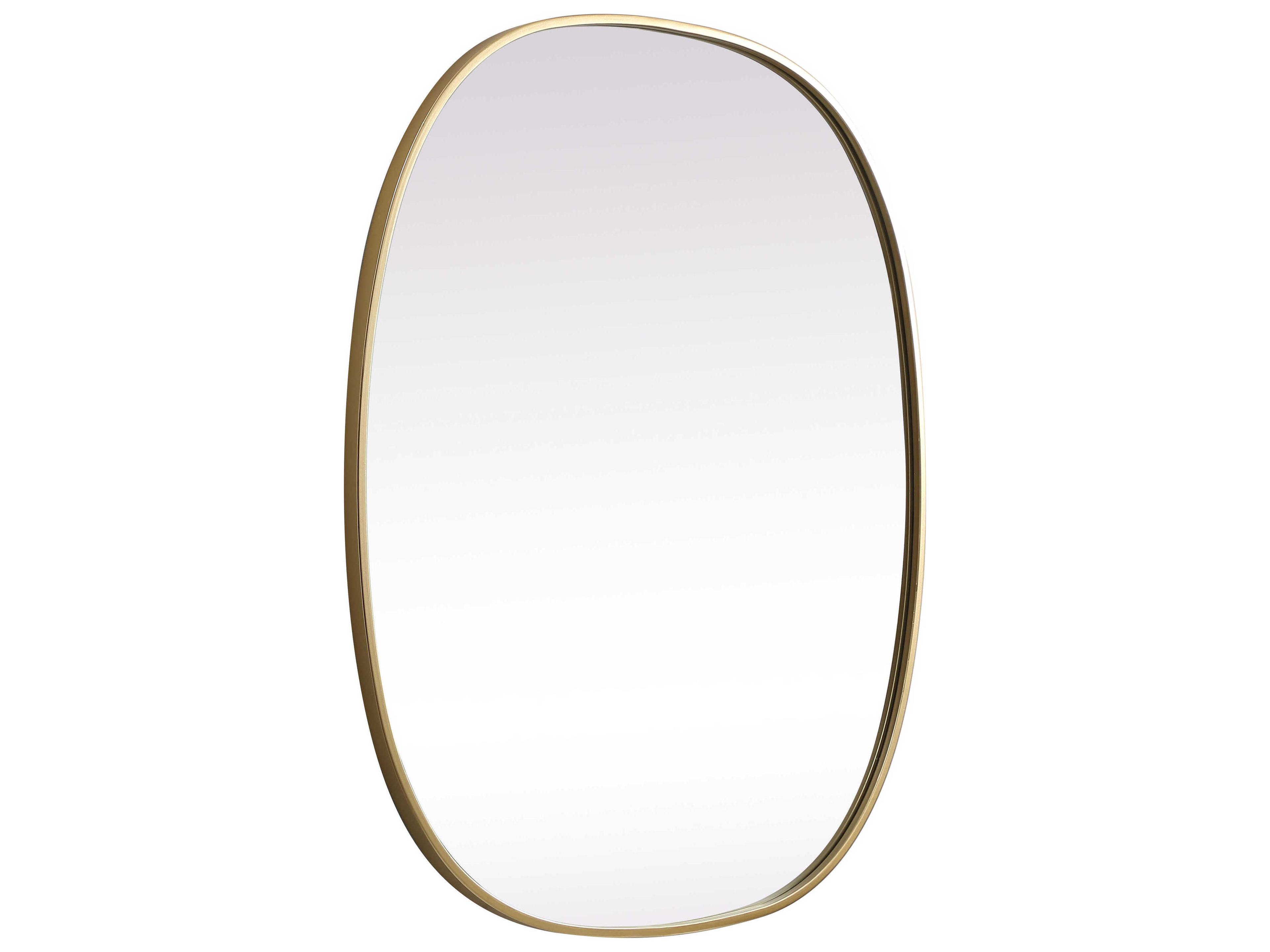 Elegant Lighting Brynn Brass Oval Wall Mirror