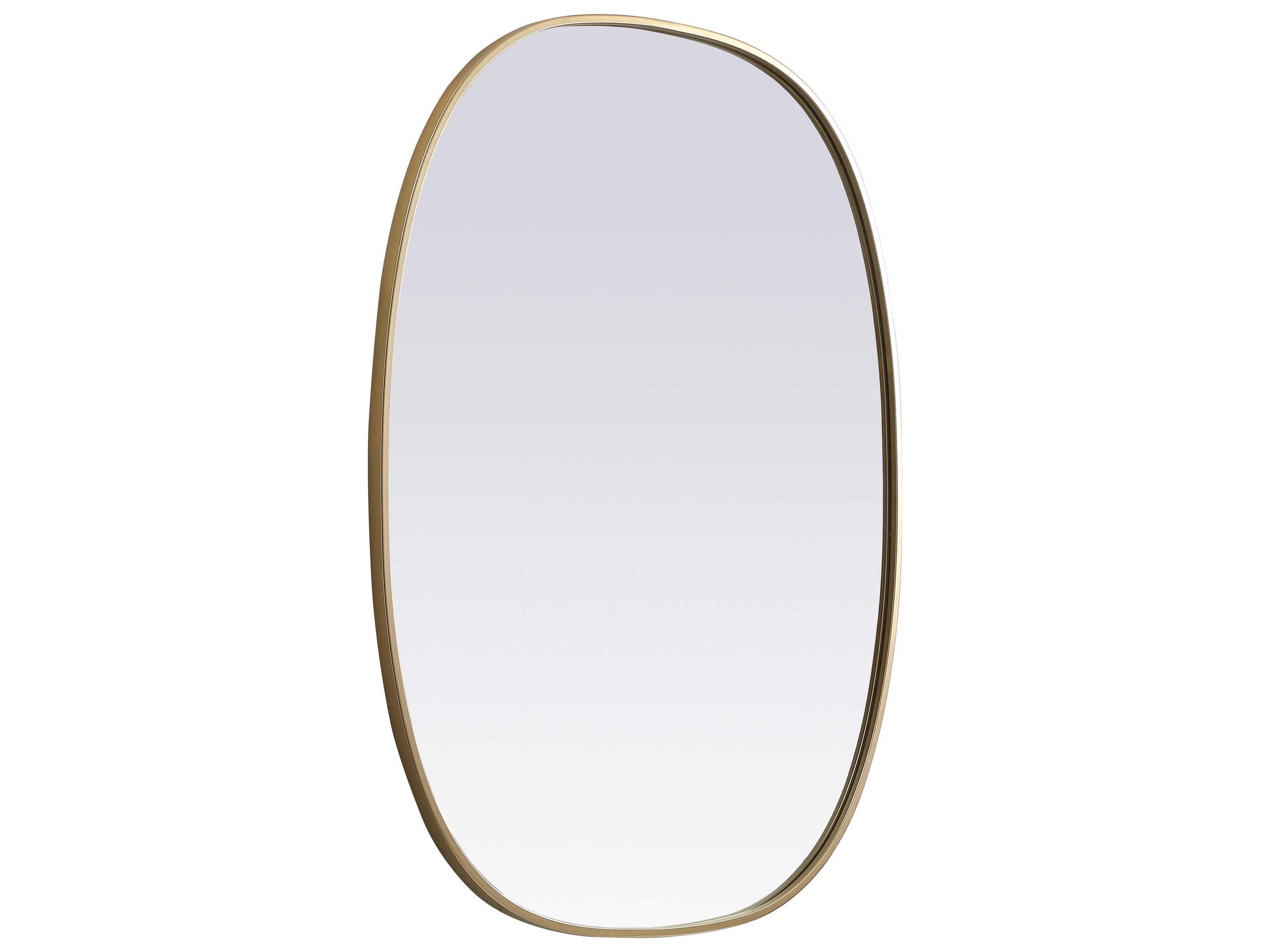Elegant Lighting Brynn Brass Oval Wall Mirror