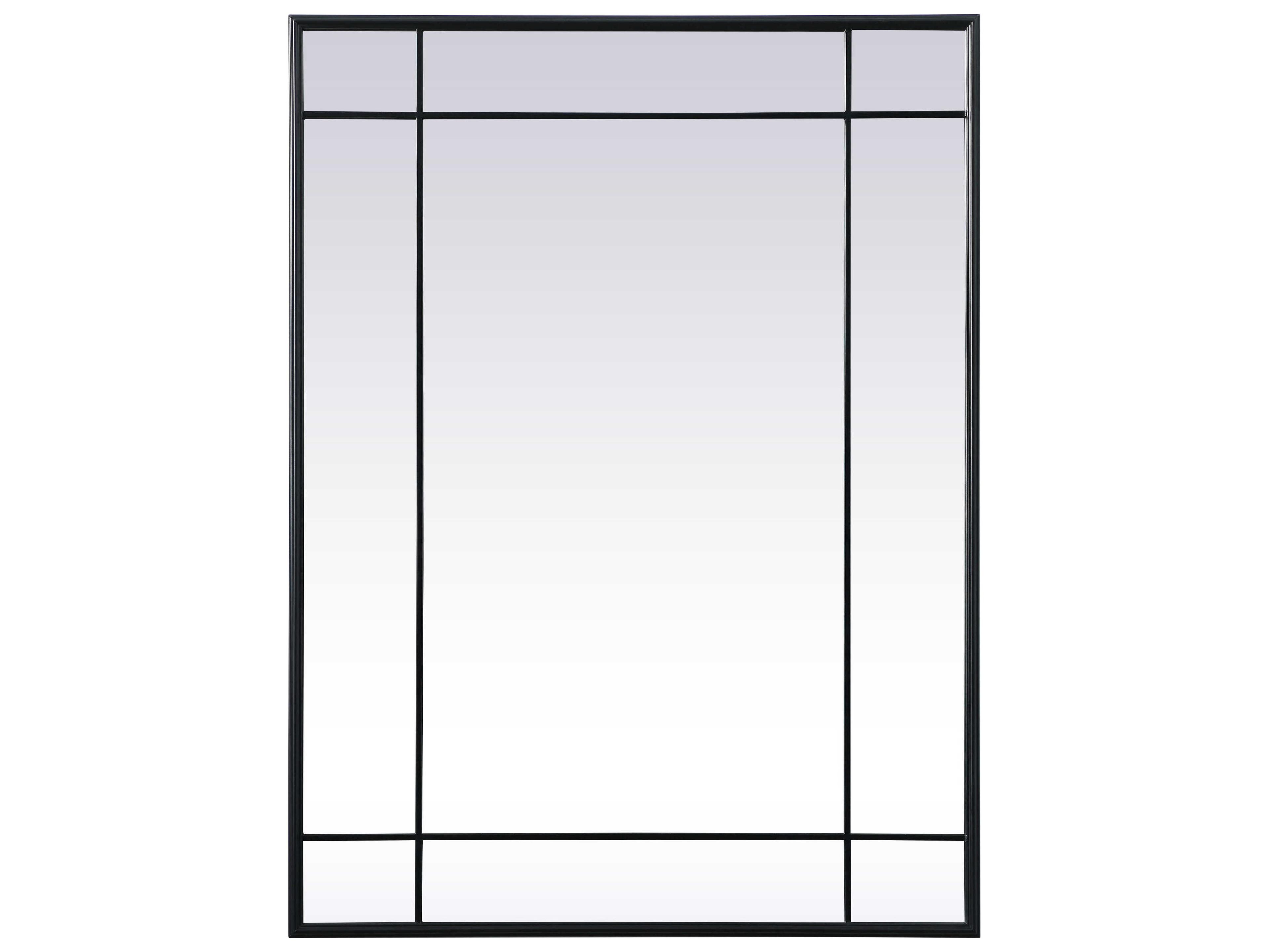 Elegant Lighting Viola Black Rectangular Wall Mirror