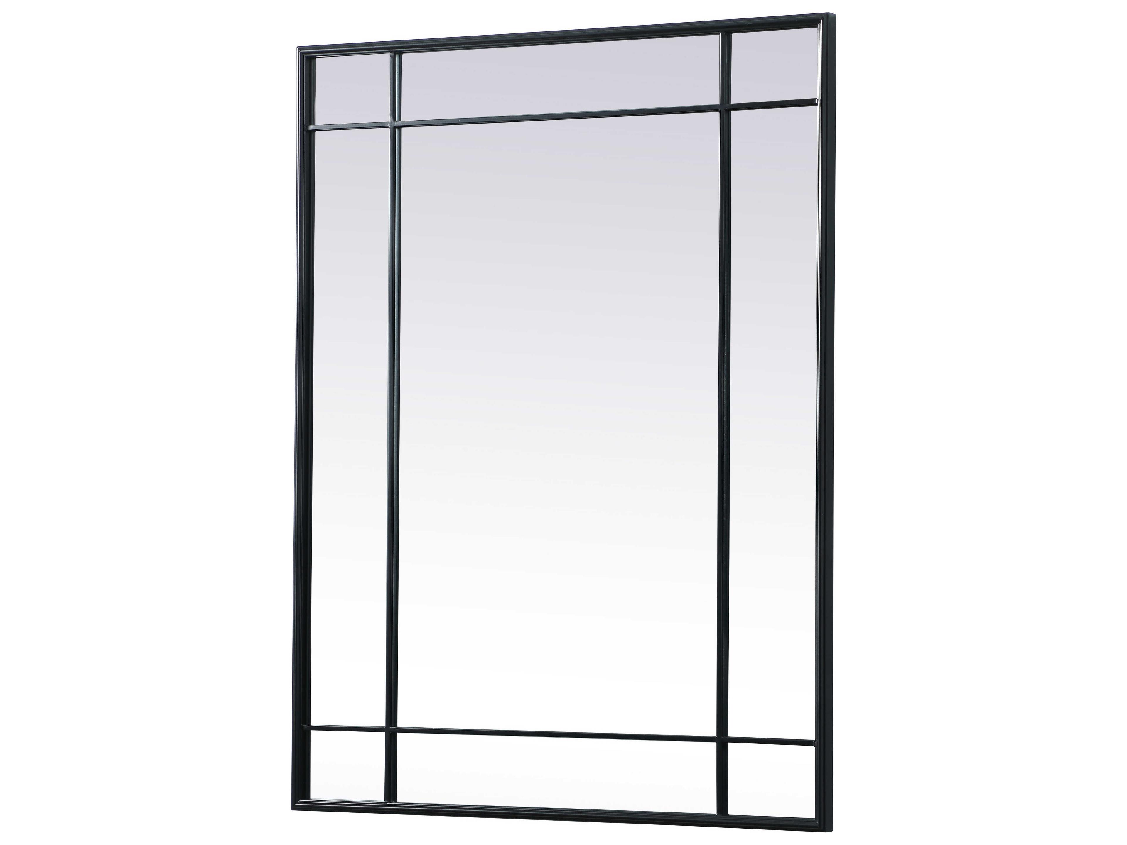 Elegant Lighting Viola Black Rectangular Wall Mirror